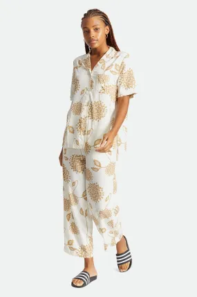 GARDEN FLORAL CROP PANT - DOVE