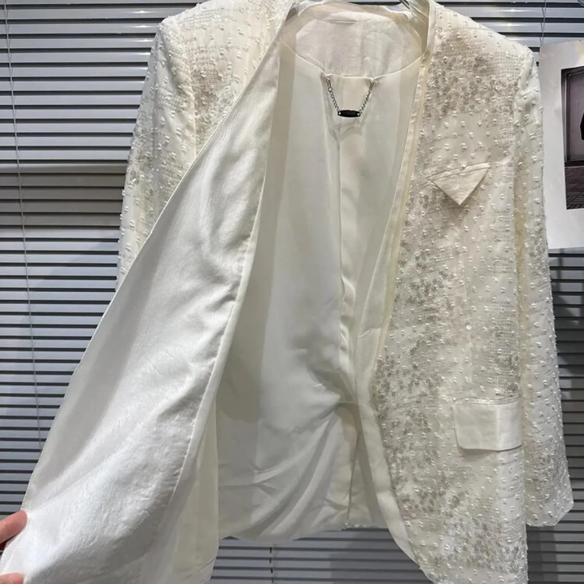 Giacca blazer con paillettes a maniche lunghe con scollo a V da donna della più recente giacca da stilista del 2023 di High Stre