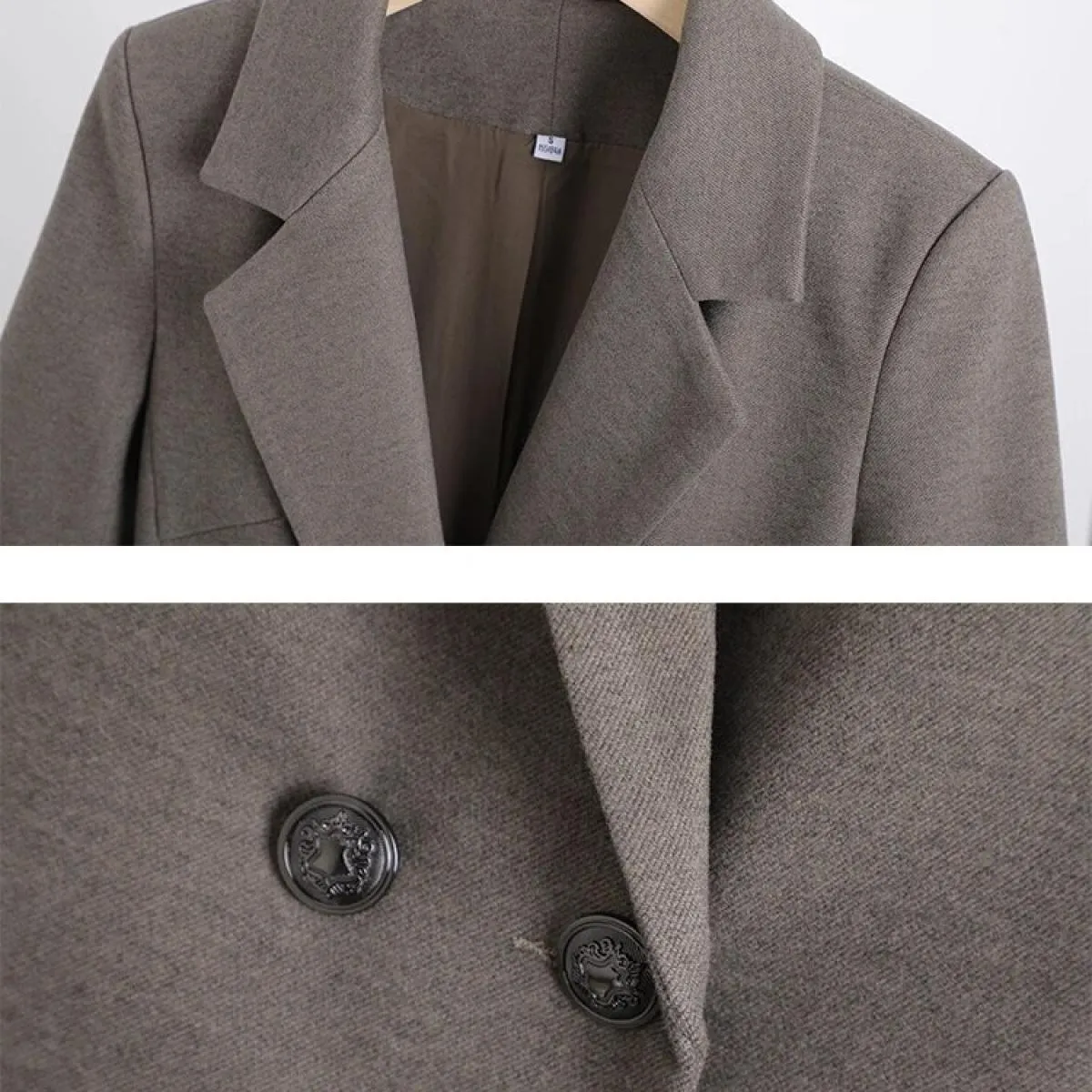 Giacca da lavoro solida femminile da donna con blazer formale da donna marrone blu nero