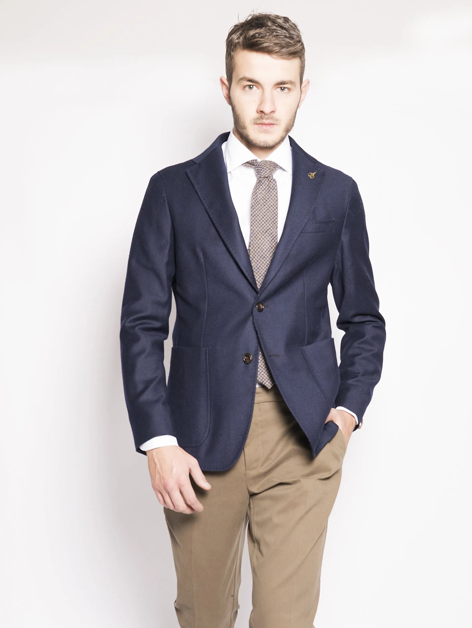 Giacca in Lana Sfoderata Blu