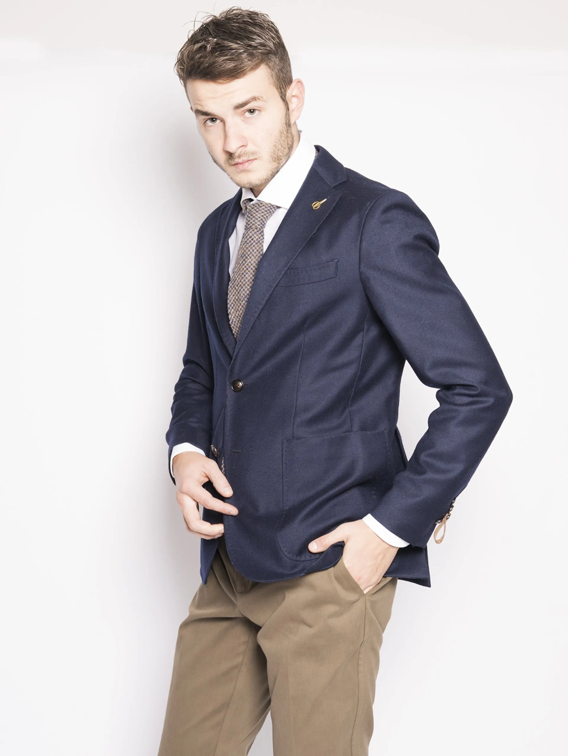 Giacca in Lana Sfoderata Blu