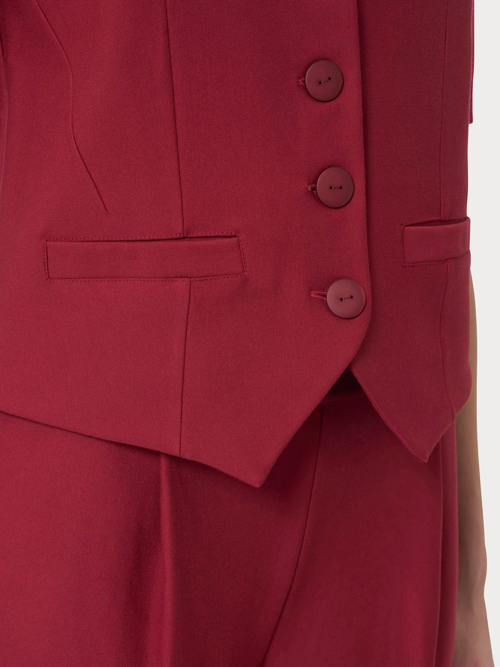 Gilet con quattro bottoni in Compact  - Tibetan Red