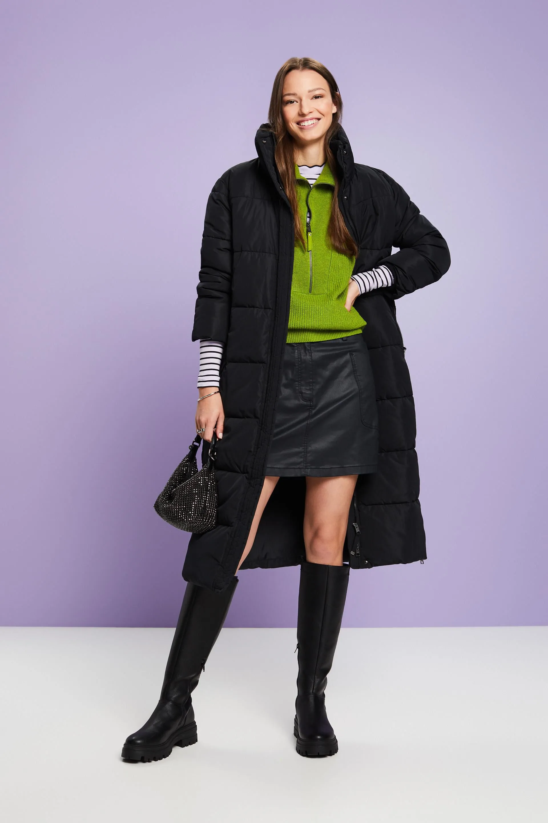 Gilet dolcevita in maglia a coste