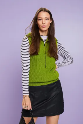 Gilet dolcevita in maglia a coste