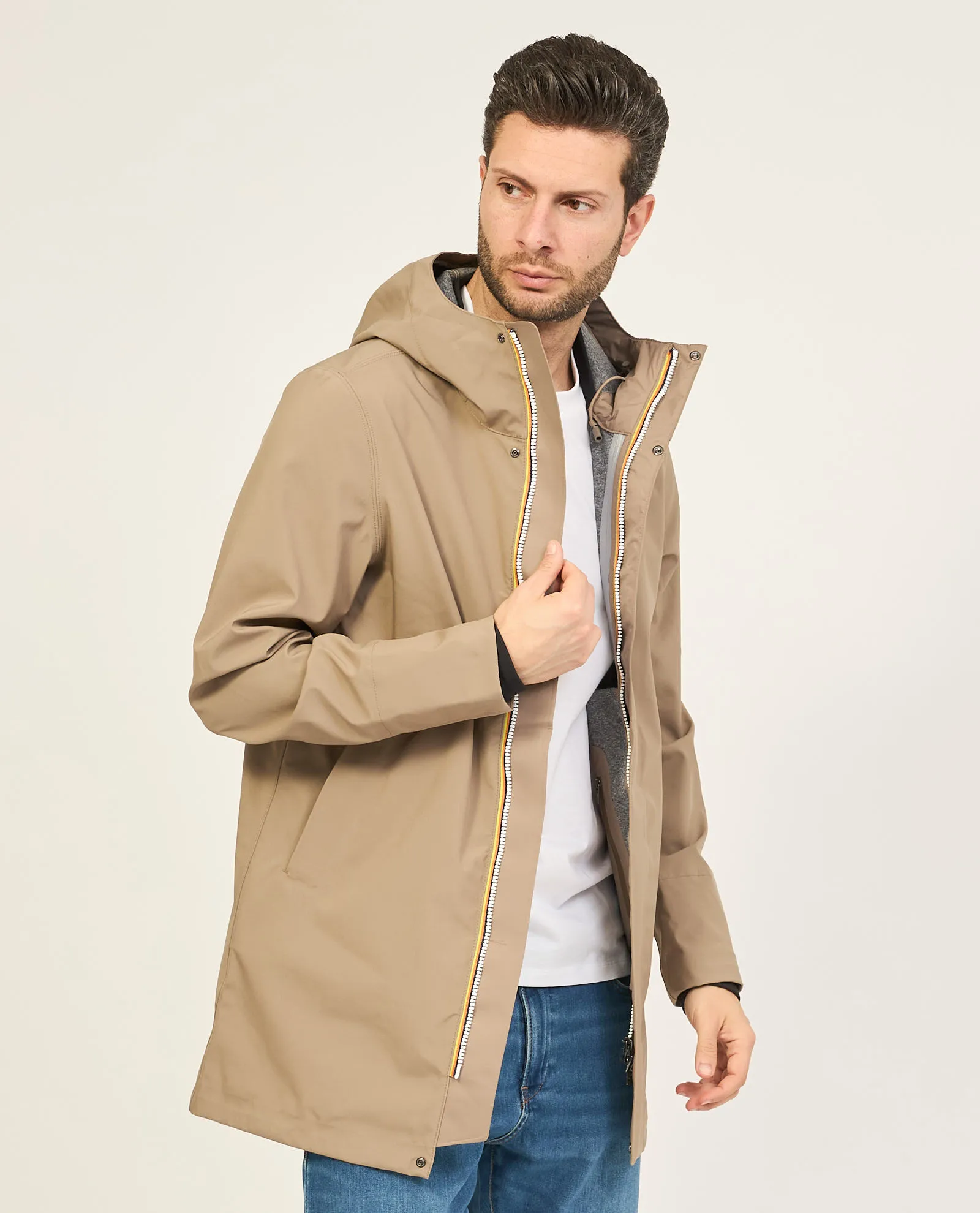 Giubbotto parka K-way Tommy con cappuccio e logo