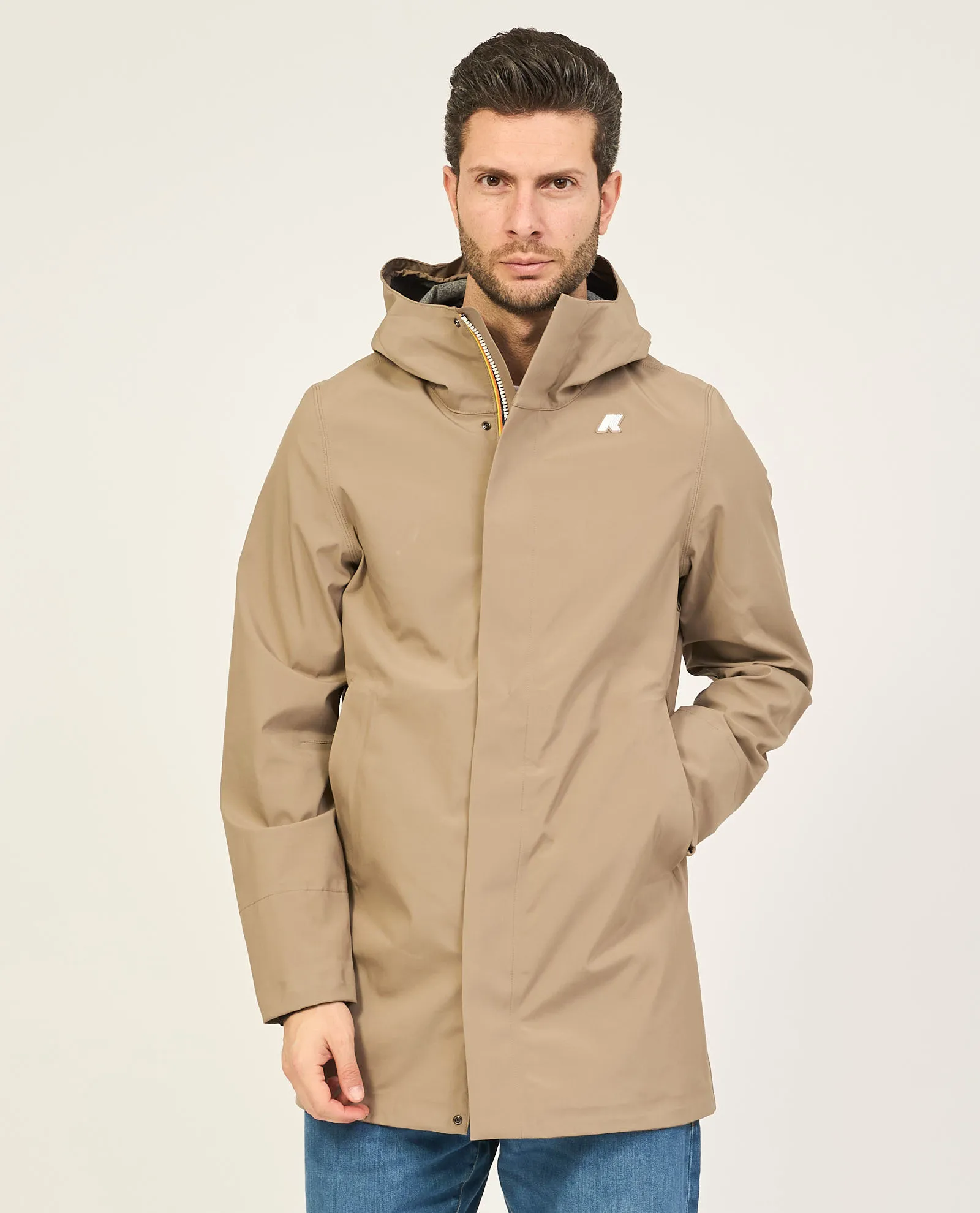 Giubbotto parka K-way Tommy con cappuccio e logo