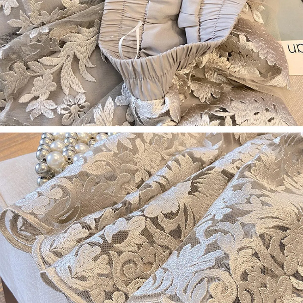 Gonna con ricamo floreale da donna di design di marca di lusso  vita alta orli arricciati pieghe gonne lunghe midi 2023 Autu