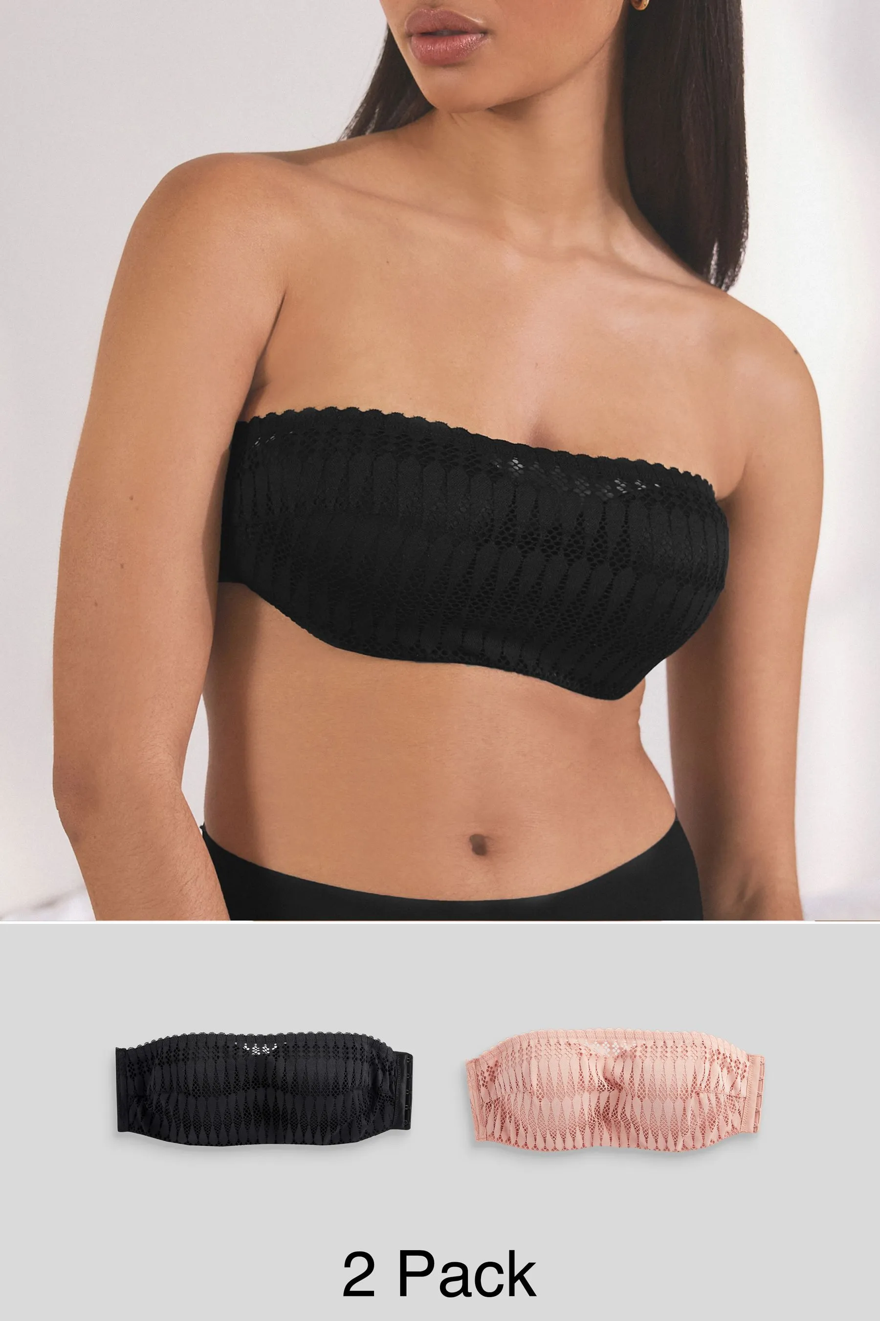 Graphic Lace Strapless Multiway Bras 2 Pack    