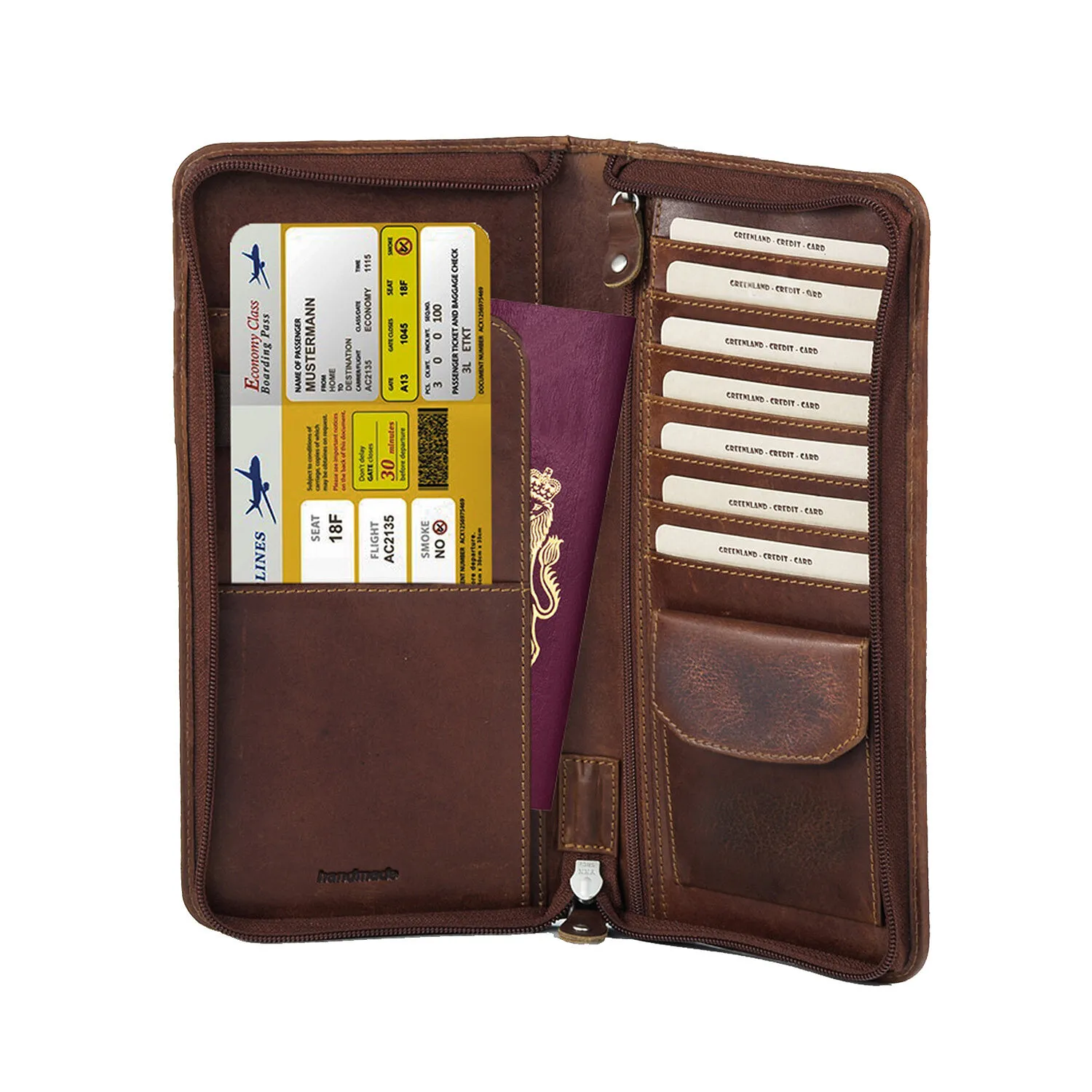 Greenland Nature Custodia per passaporto in pelle Montana 25 cm