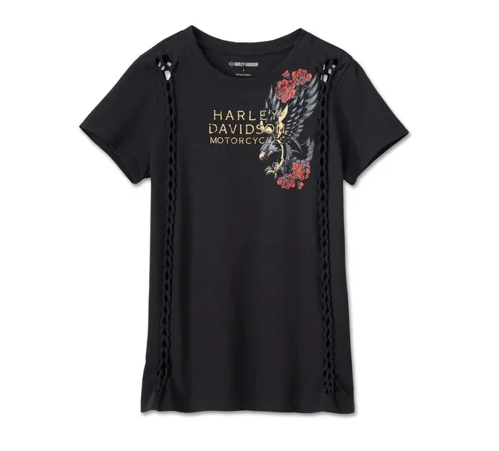 HARLEY DAVIDSON Maglietta American Traditional Rip & Ripair, da donna - Harley Black.REF.96583-24VW