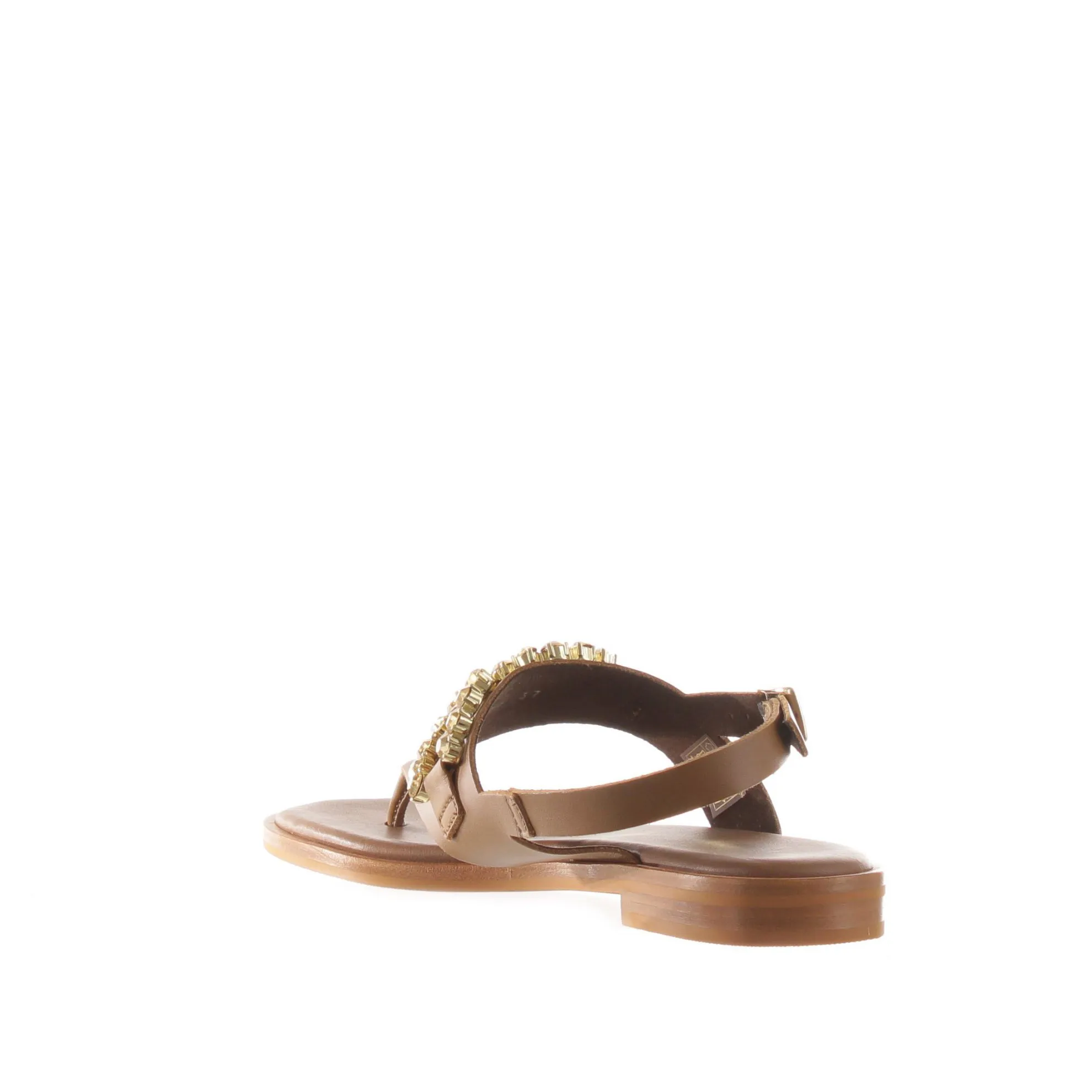 Infradito in pelle con strass