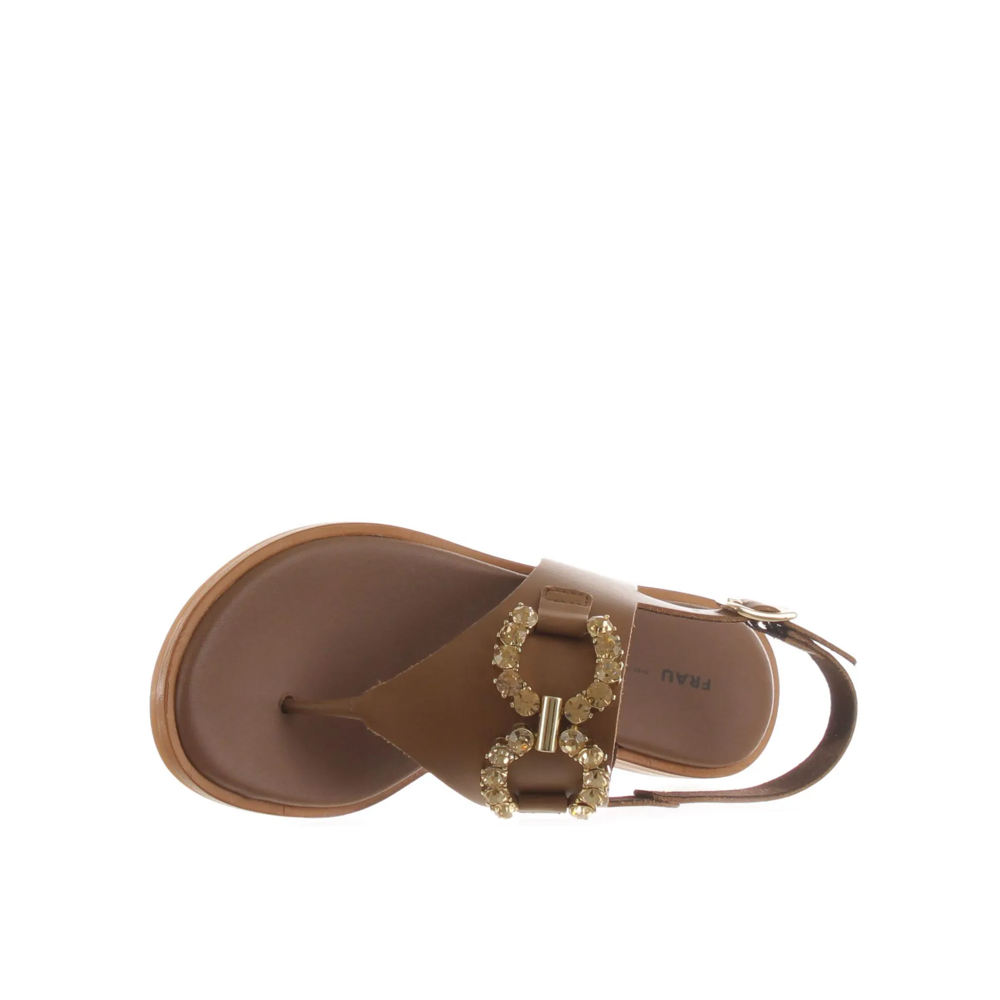 Infradito in pelle con strass