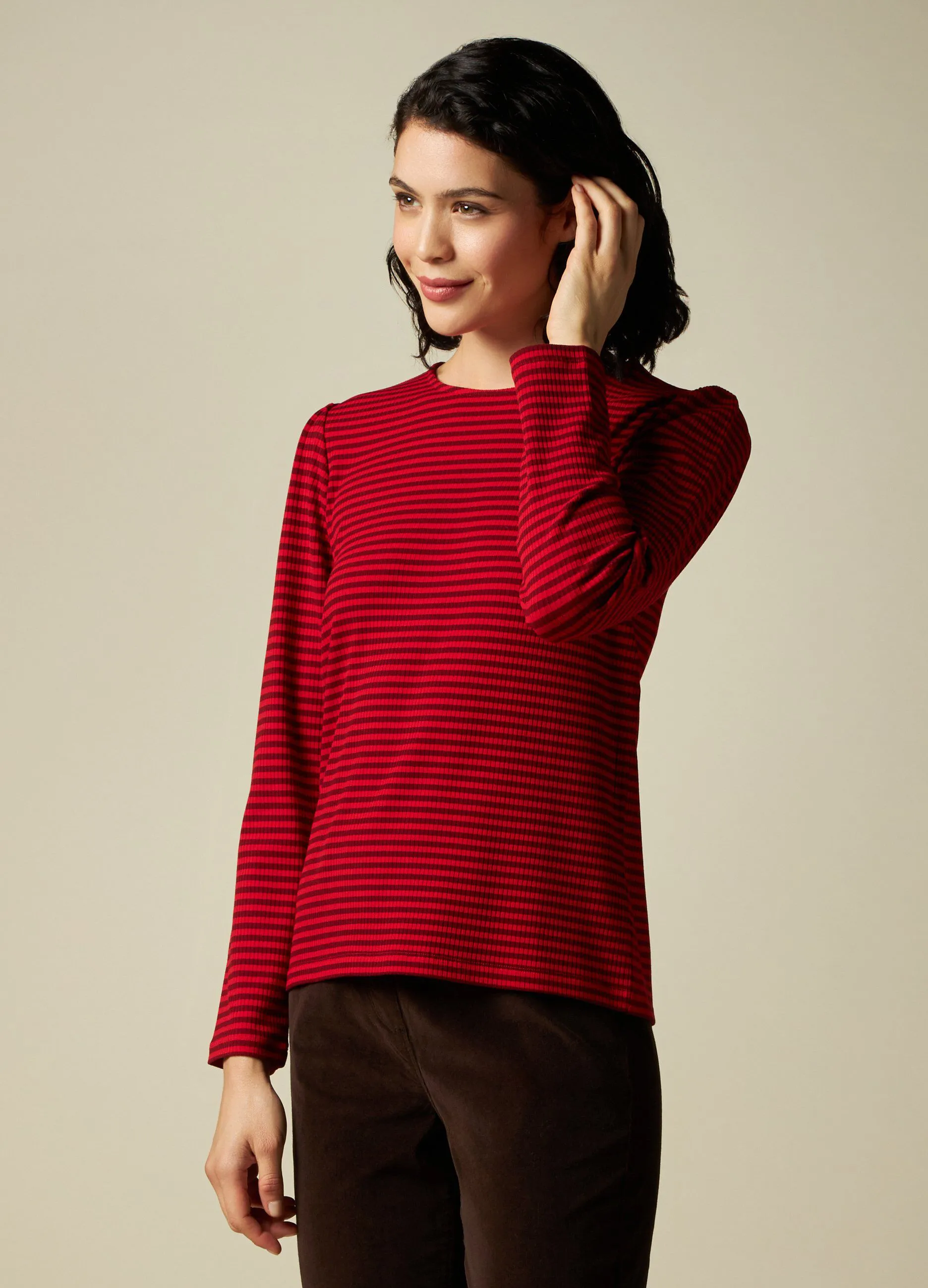 IWIE  T-shirt rigata in costina donna