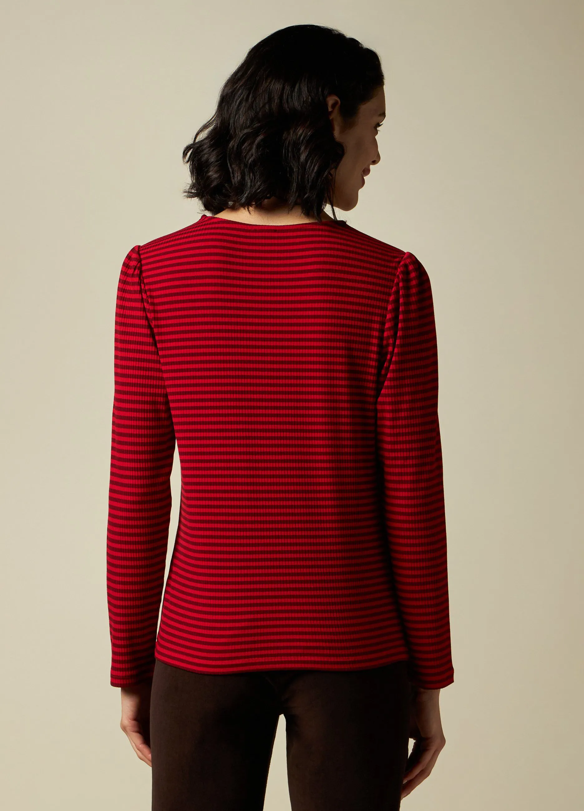 IWIE  T-shirt rigata in costina donna