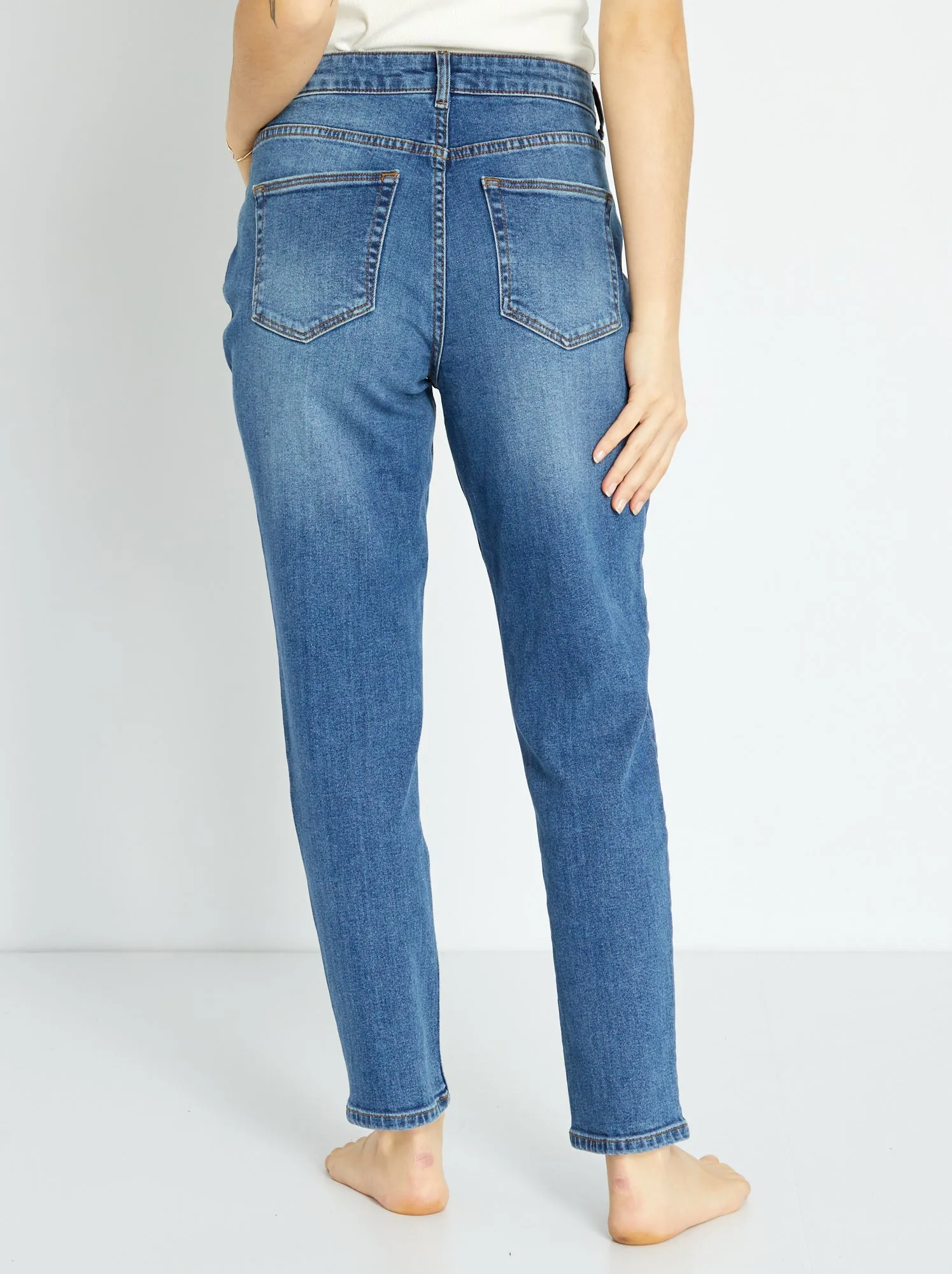 Jeans mom a vita molto alta - L32 - BLU