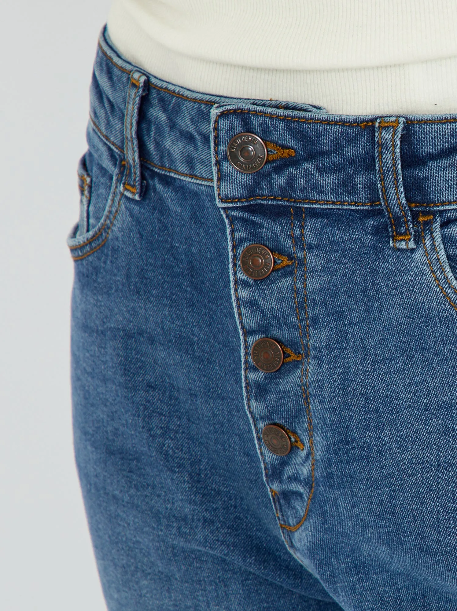 Jeans mom a vita molto alta - L32 - BLU