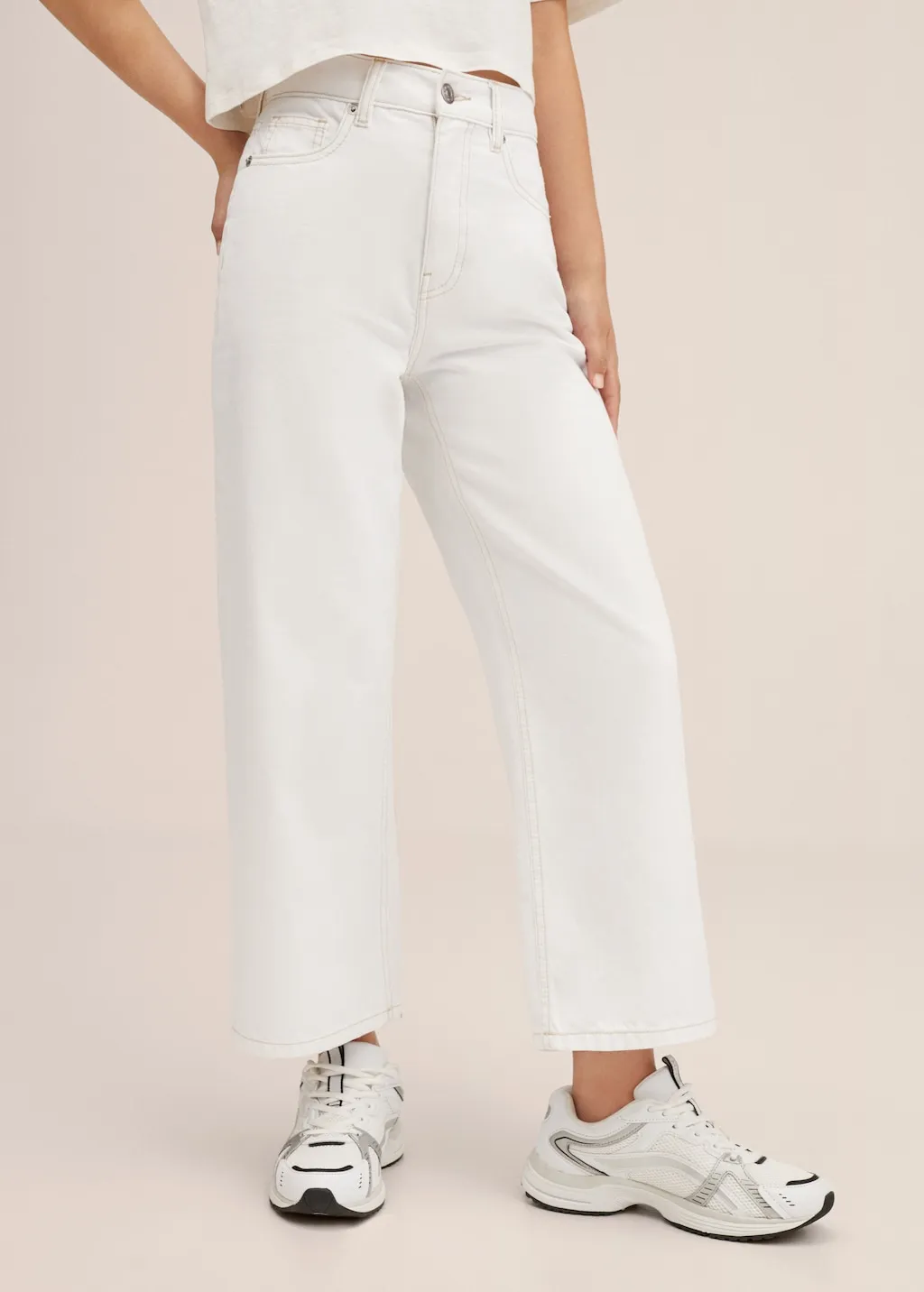 Jeans wideleg crop