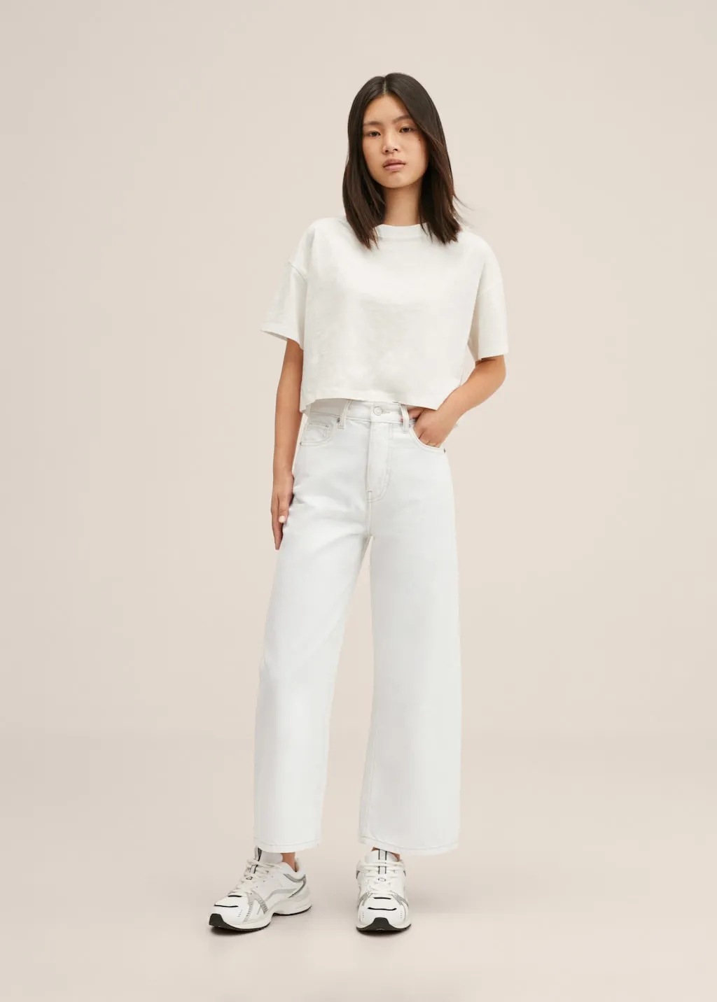 Jeans wideleg crop