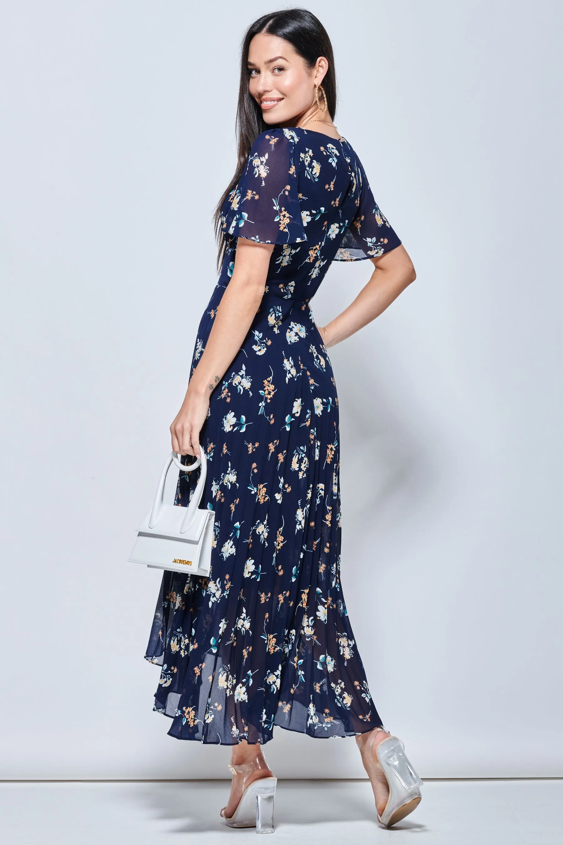Jolie Moi A pieghe - Abito maxi asimmetrico in chiffon