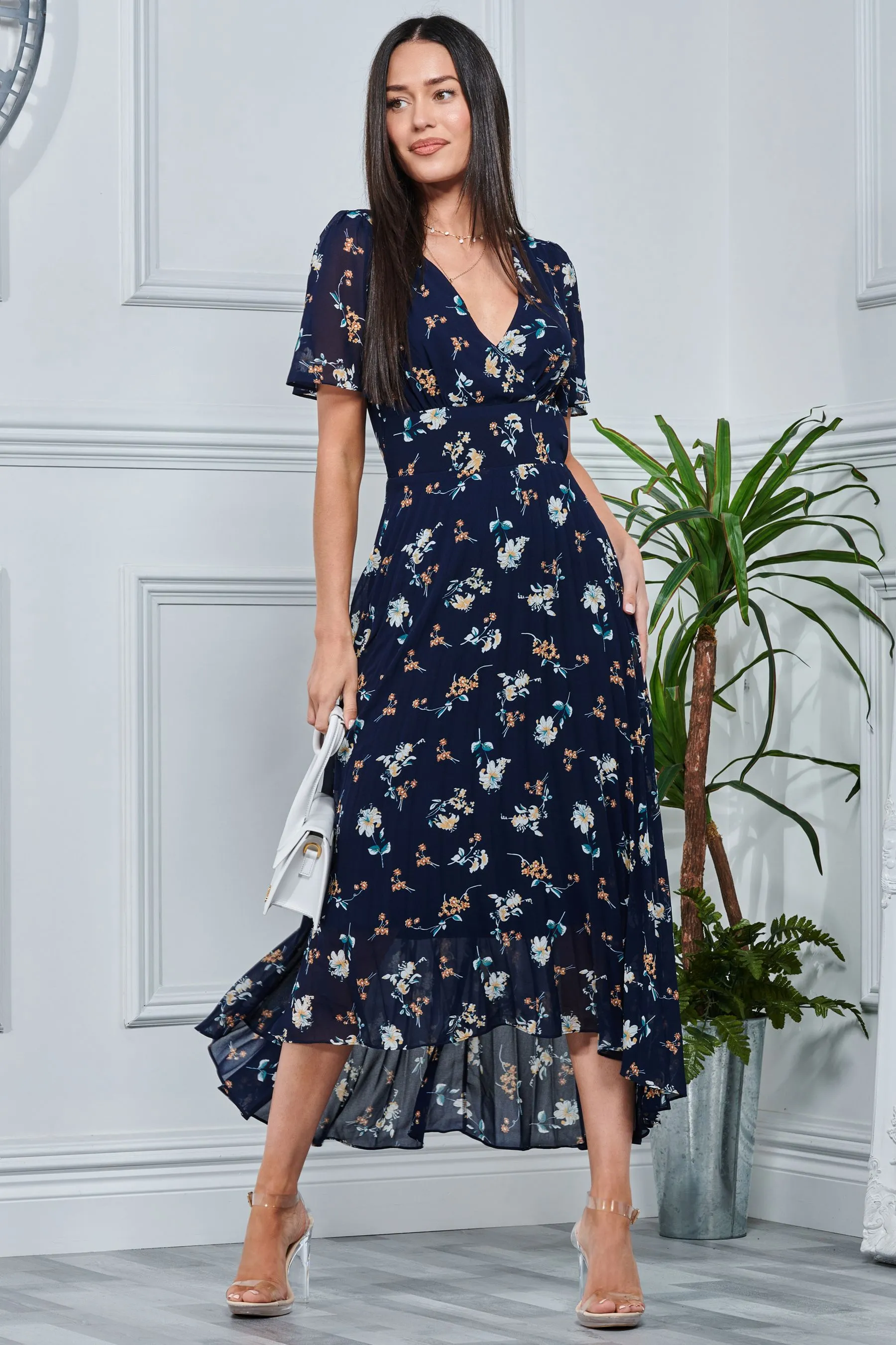 Jolie Moi A pieghe - Abito maxi asimmetrico in chiffon