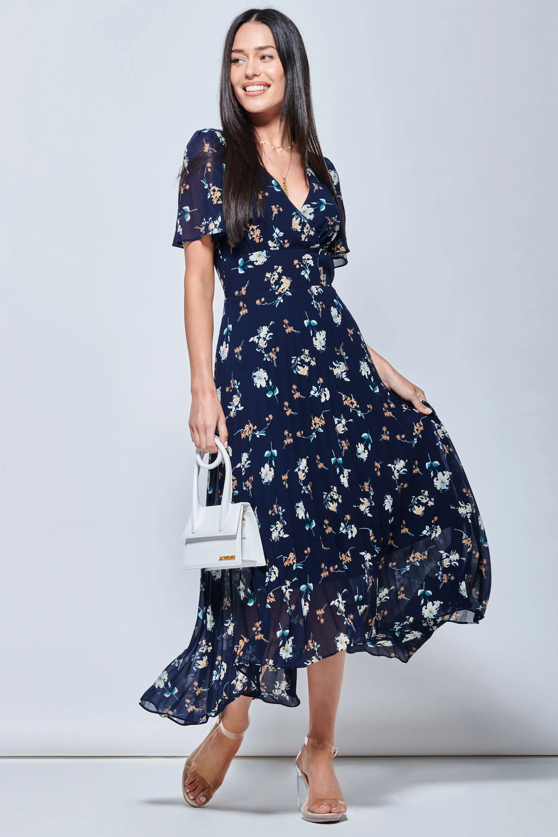 Jolie Moi A pieghe - Abito maxi asimmetrico in chiffon