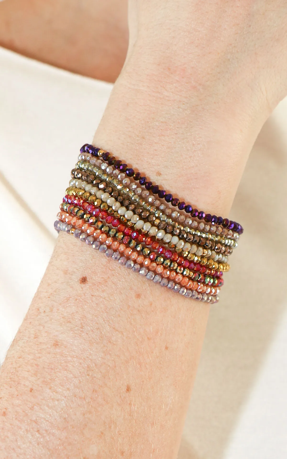 Just – Bracciale elasticizzato fili di perline – Multicolor