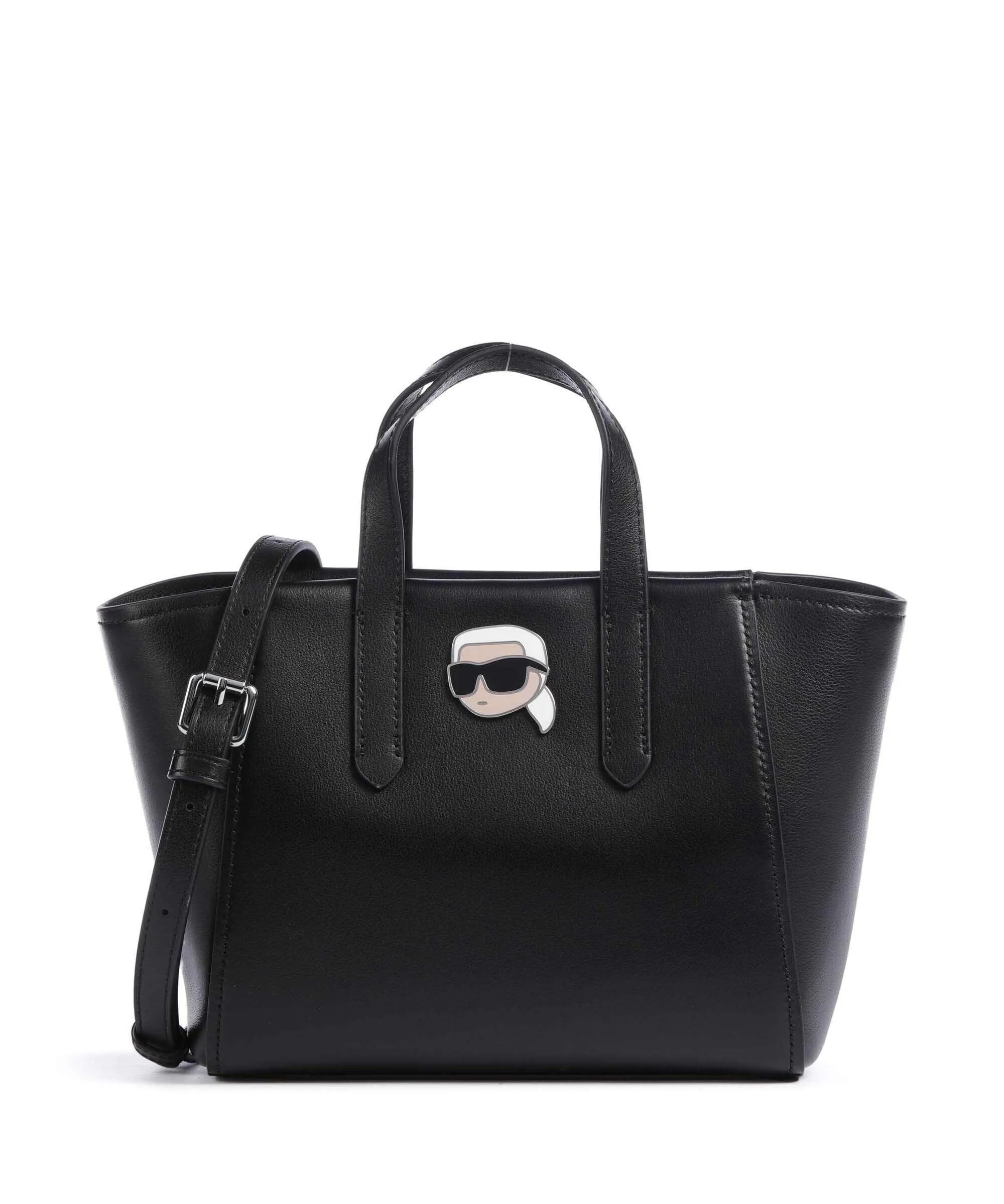  Karl Lagerfeld K/Ikonik 2.0 Borsa a mano pelle di vacchetta finemente grana nero  