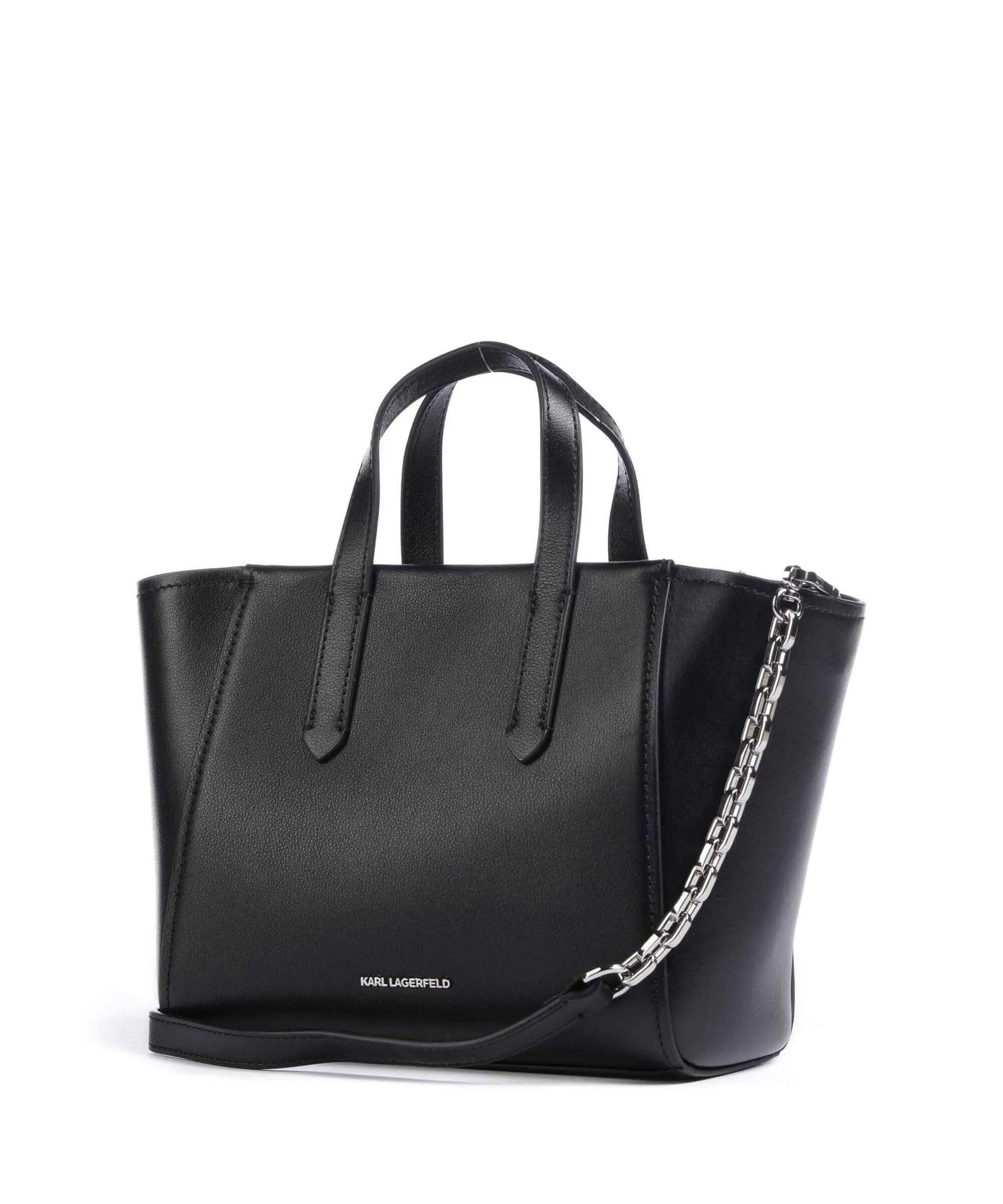  Karl Lagerfeld K/Ikonik 2.0 Borsa a mano pelle di vacchetta finemente grana nero  