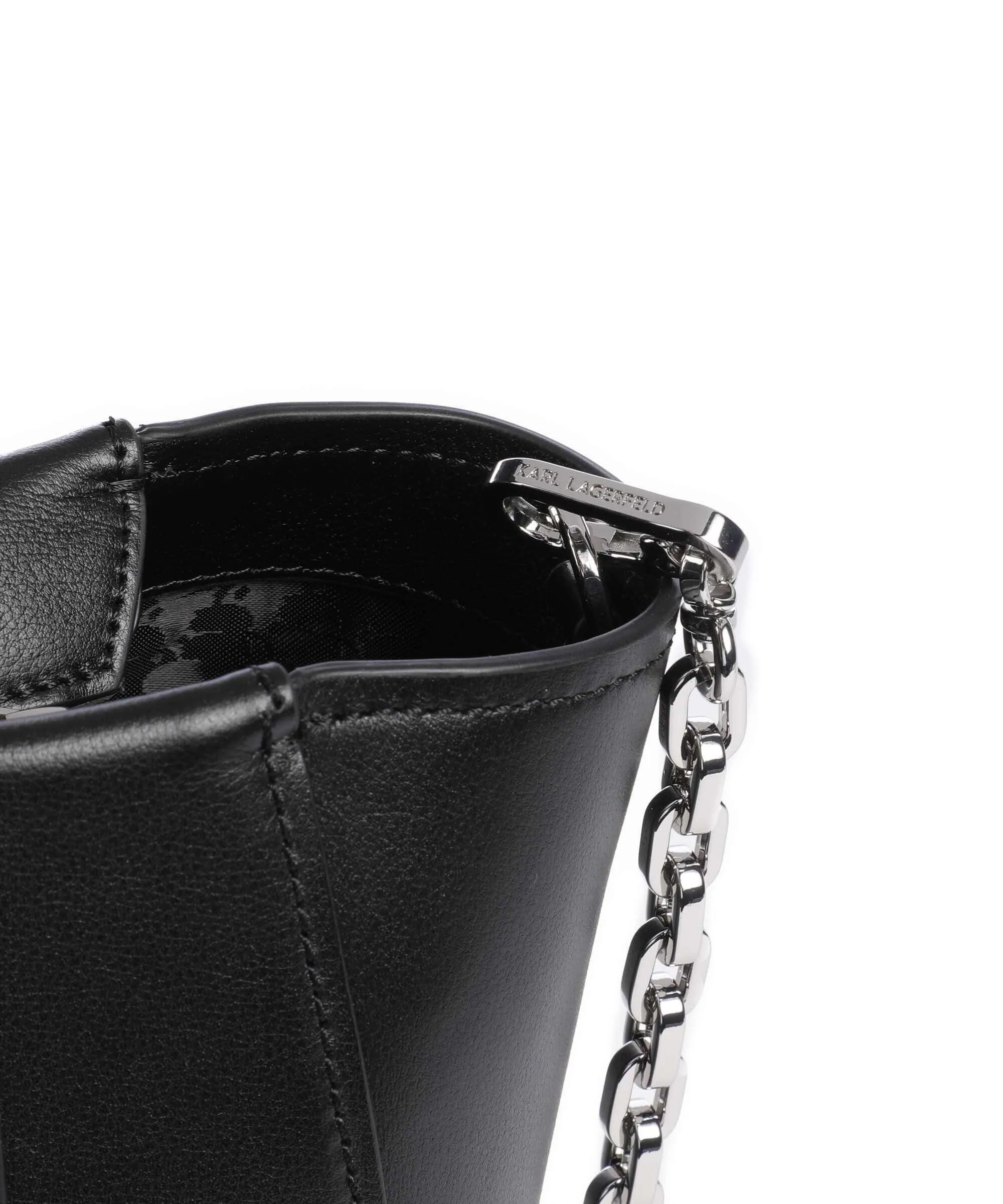  Karl Lagerfeld K/Ikonik 2.0 Borsa a mano pelle di vacchetta finemente grana nero  