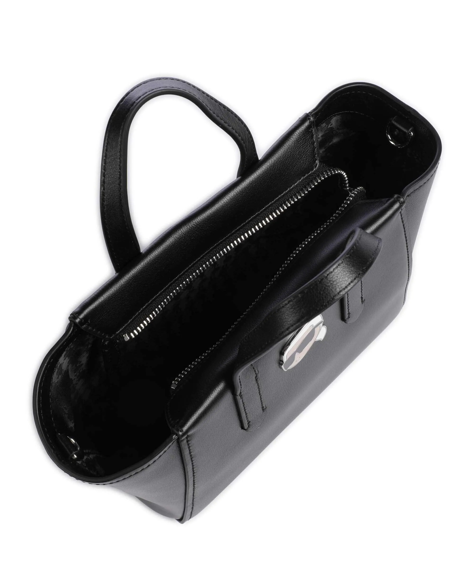  Karl Lagerfeld K/Ikonik 2.0 Borsa a mano pelle di vacchetta finemente grana nero  