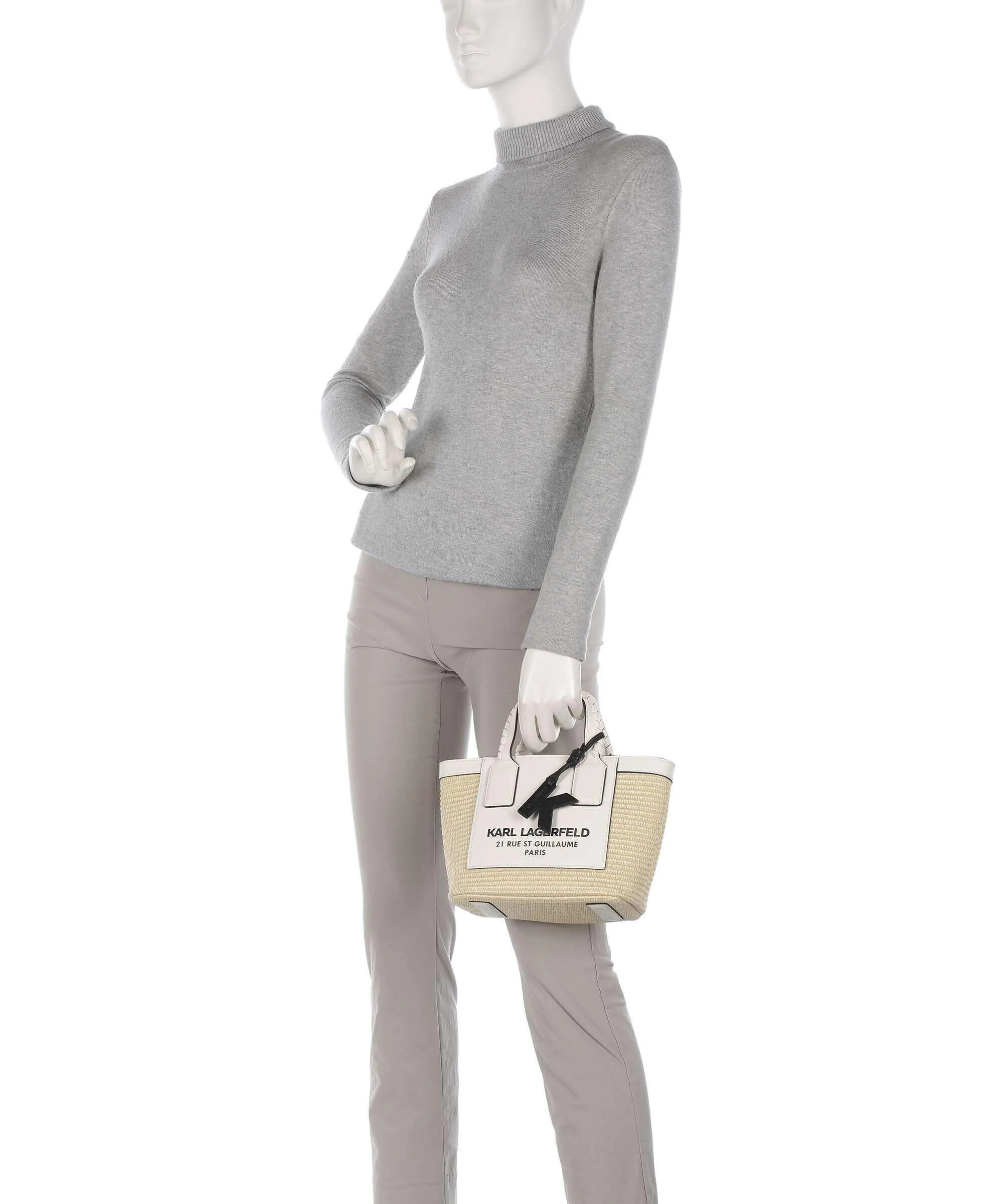  Karl Lagerfeld K/Rue St Guillaume Small Borsa a mano polipropilene, poliuretano natura/bianco  