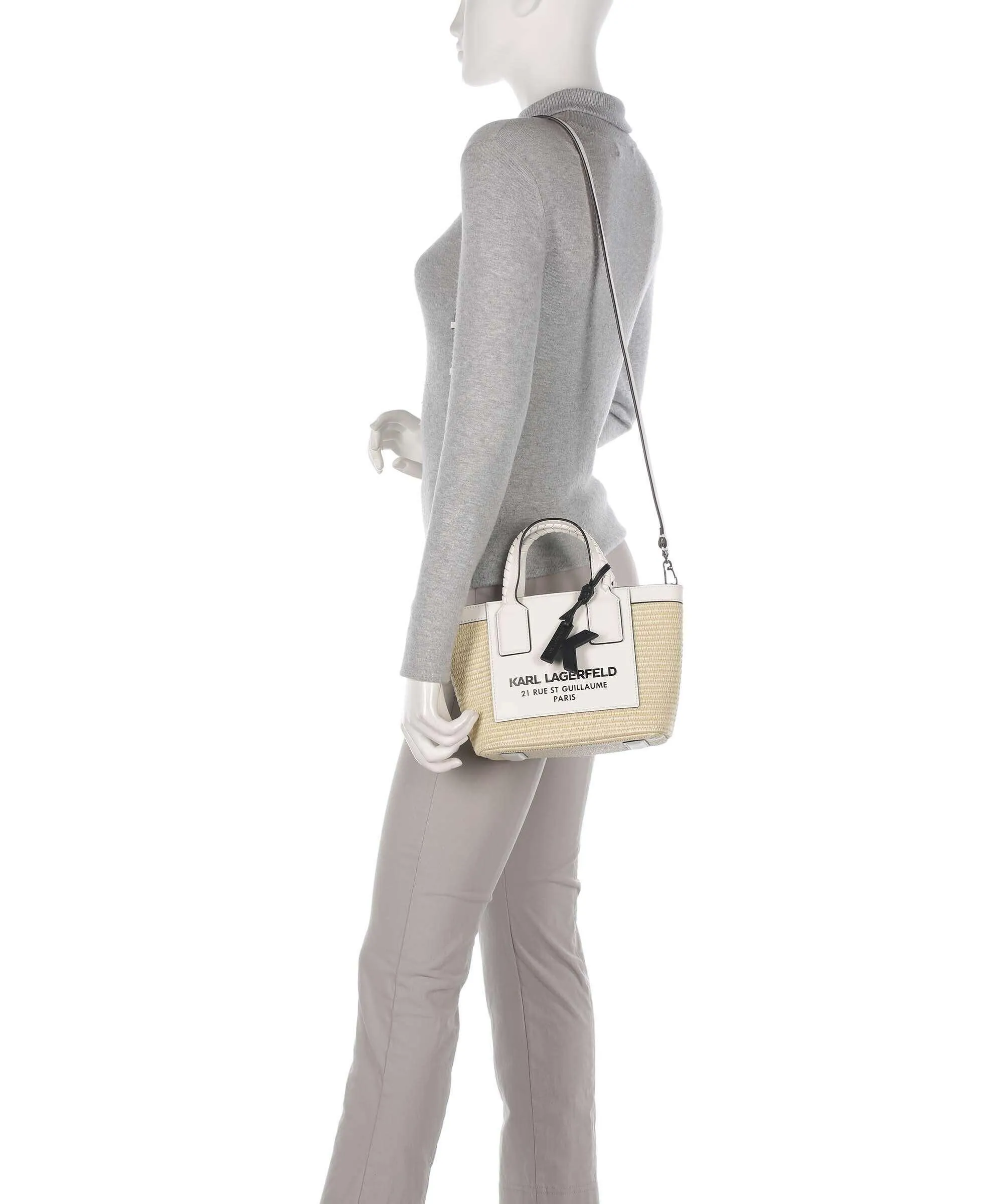  Karl Lagerfeld K/Rue St Guillaume Small Borsa a mano polipropilene, poliuretano natura/bianco  