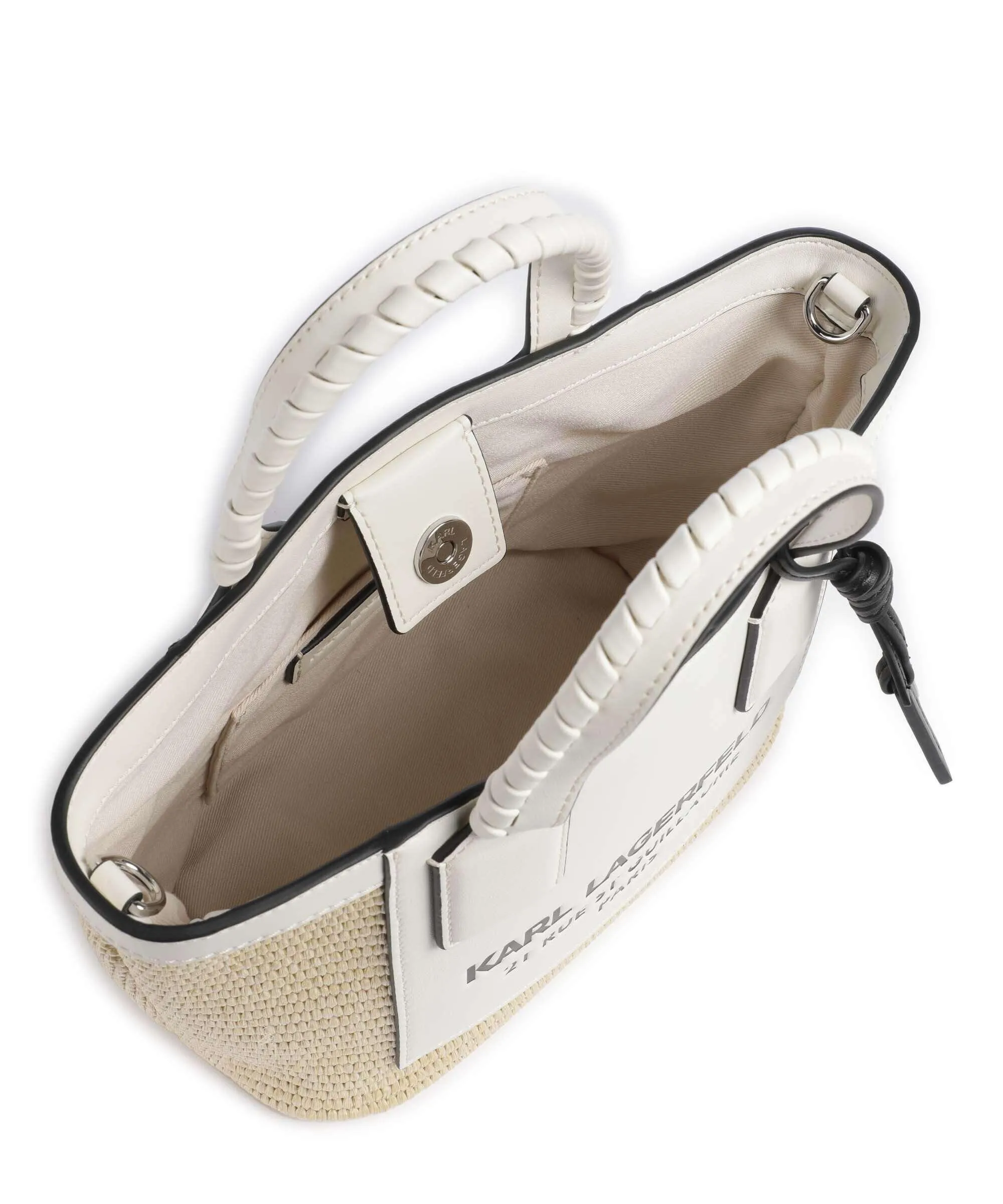  Karl Lagerfeld K/Rue St Guillaume Small Borsa a mano polipropilene, poliuretano natura/bianco  