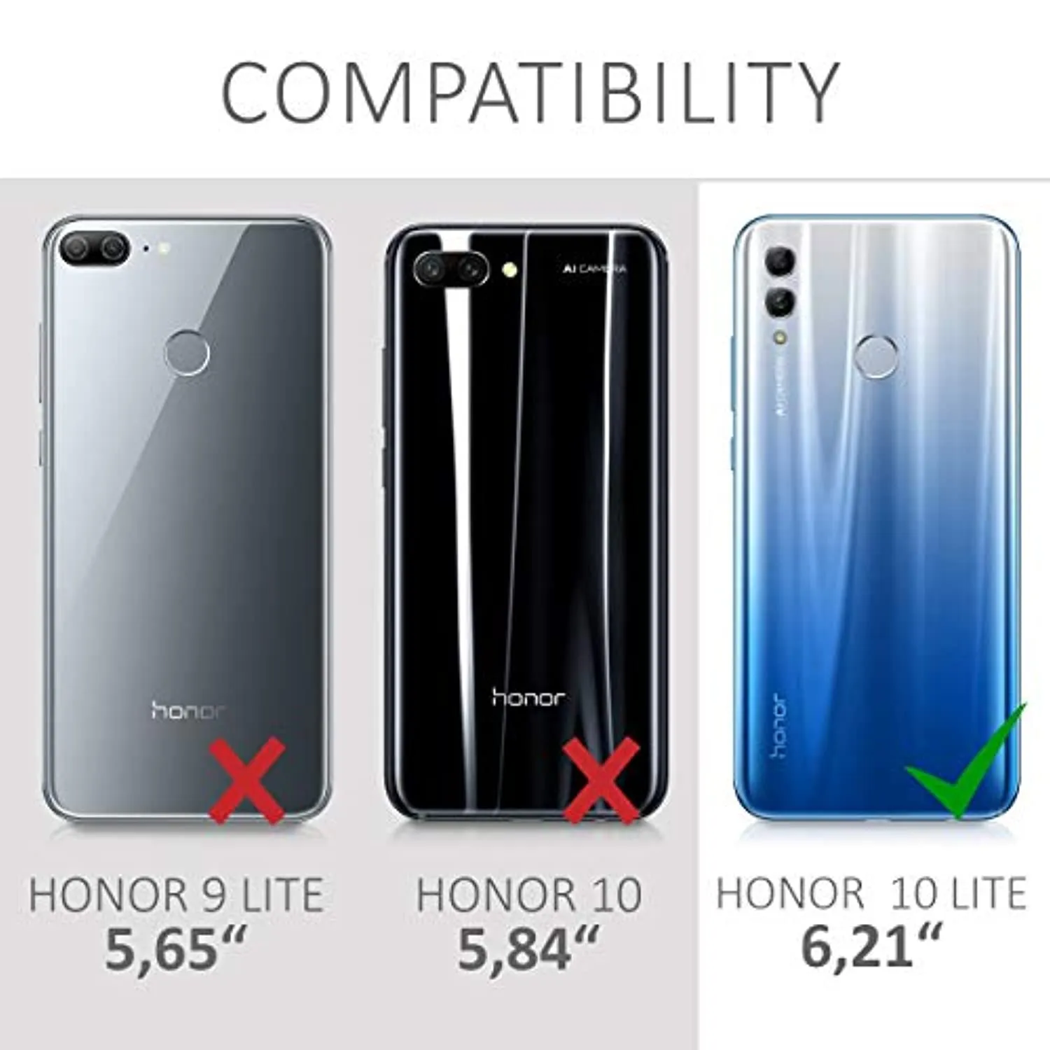 kwmobile Custodia Compatibile con Honor 10 Lite - Cover in Silicone TPU - Back Case per Smartphone - Protezione Gommata Nero Mat