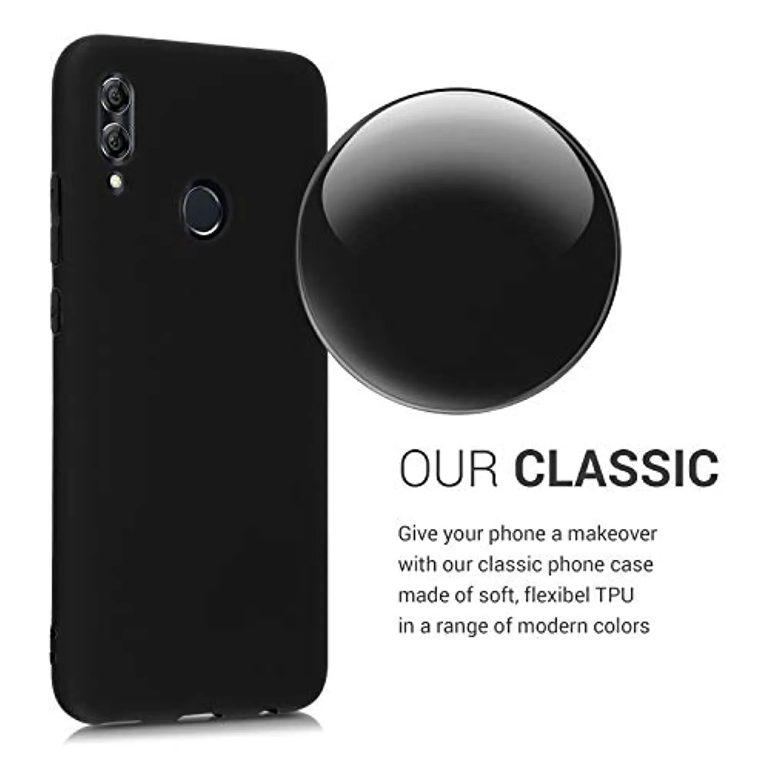 kwmobile Custodia Compatibile con Honor 10 Lite - Cover in Silicone TPU - Back Case per Smartphone - Protezione Gommata Nero Mat