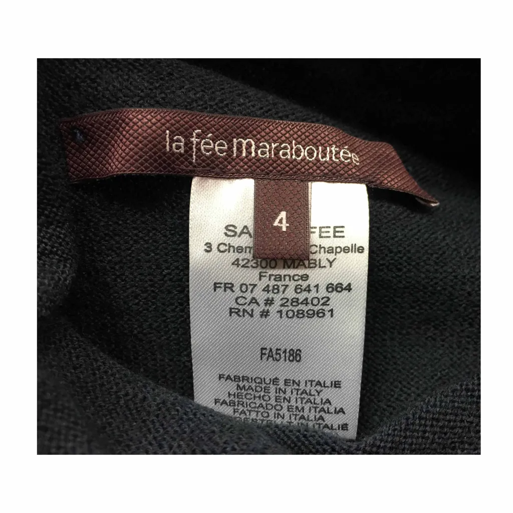 LA FEE MARABOUTEE maglia donna lana collo alto blu FA5186 MADE IN ITALY