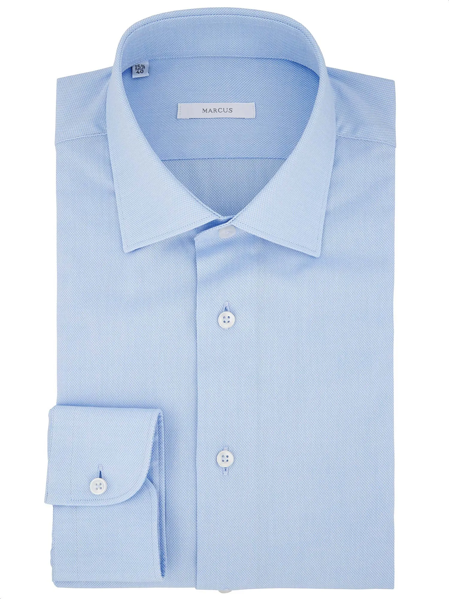 Loose fit light-blue shirt for man with classic collar