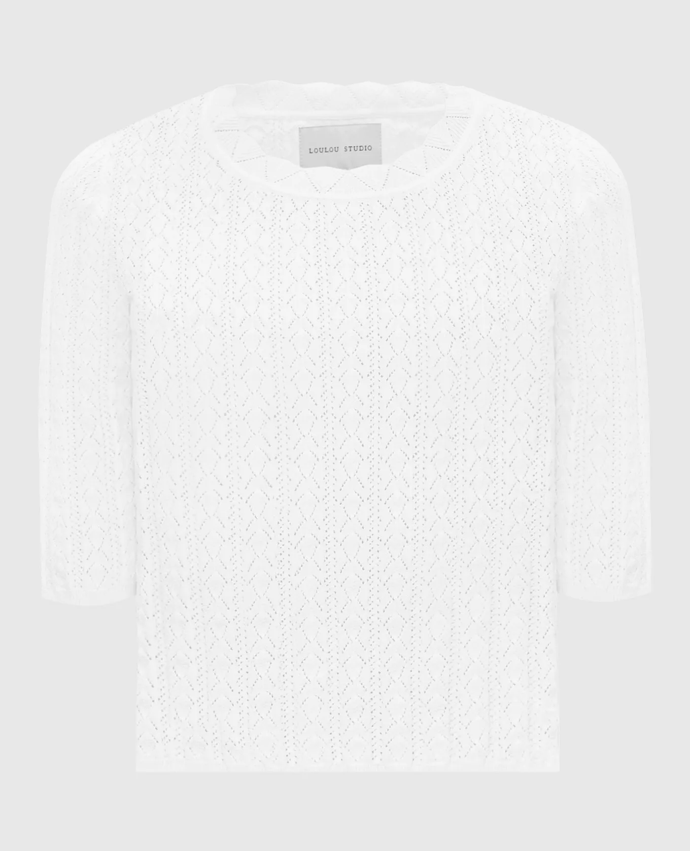 Lou Lou Studio Top bianco a coste di Culli CULLI