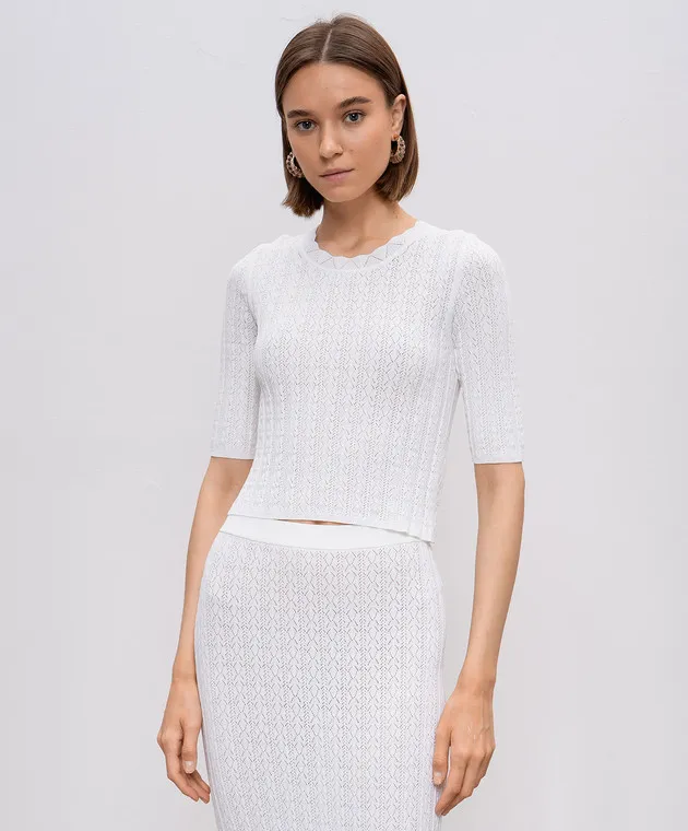 Lou Lou Studio Top bianco a coste di Culli CULLI