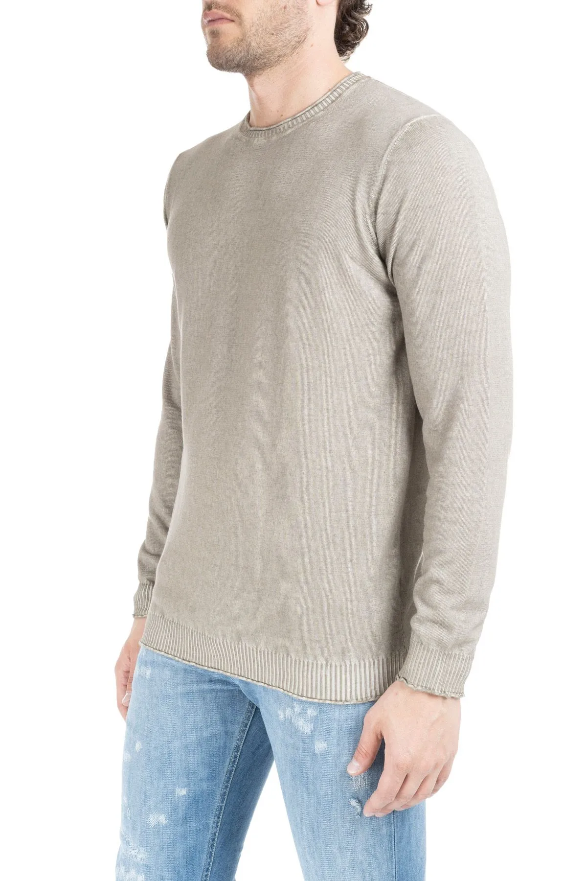 MAGLIA BEIGE CON PROFILI CONSUMATI