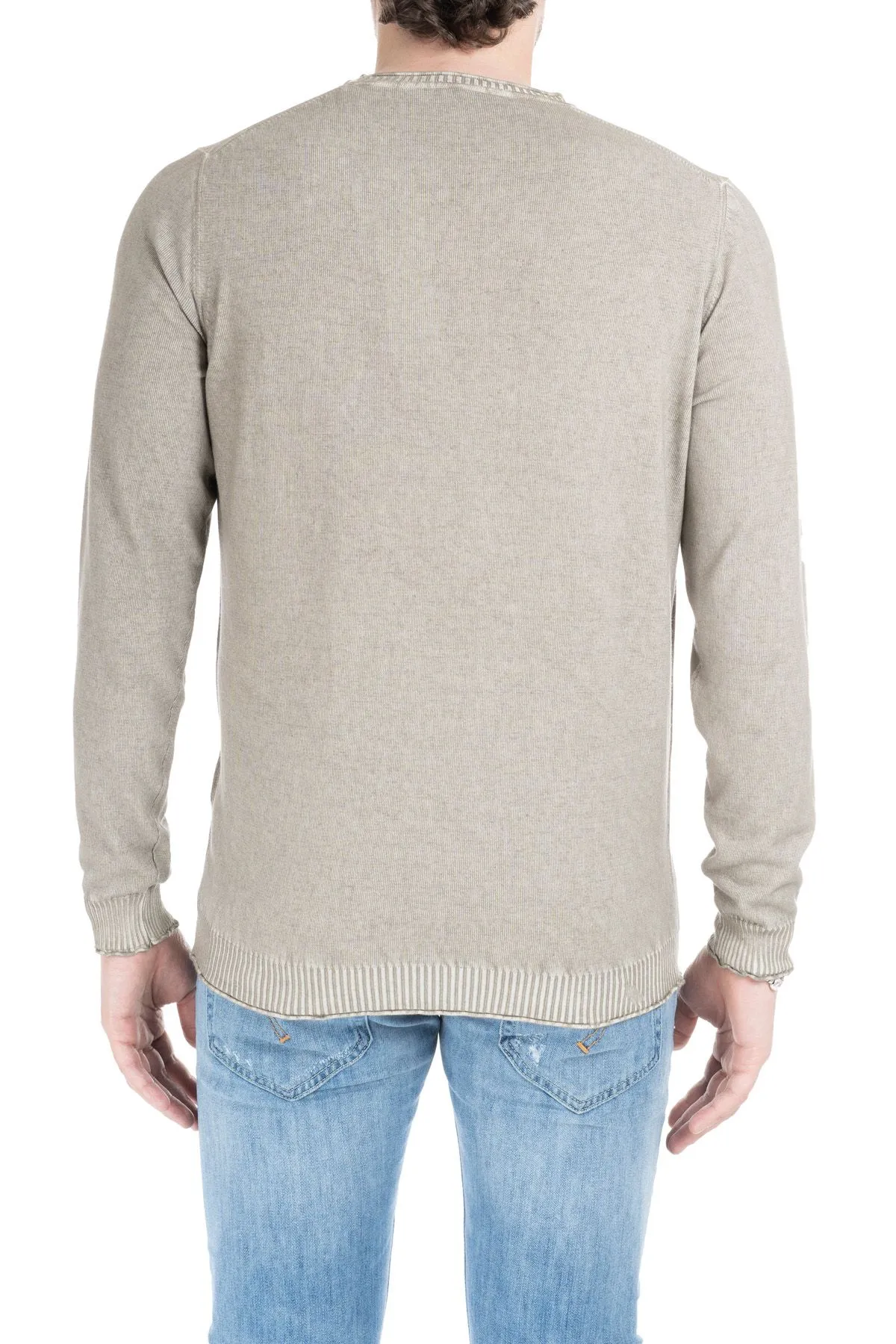 MAGLIA BEIGE CON PROFILI CONSUMATI