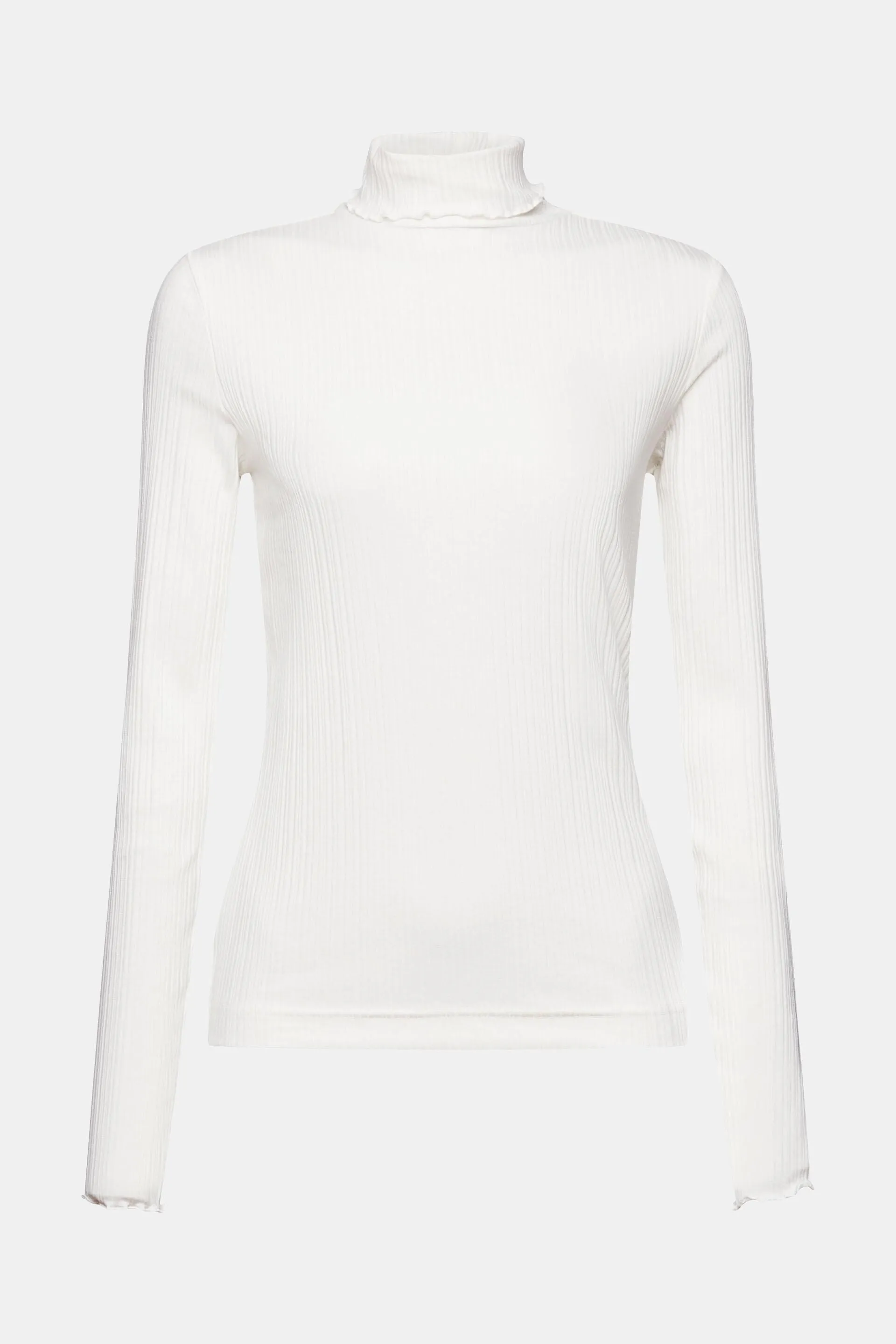 Maglia dolcevita a manica lunga con coste irregolari