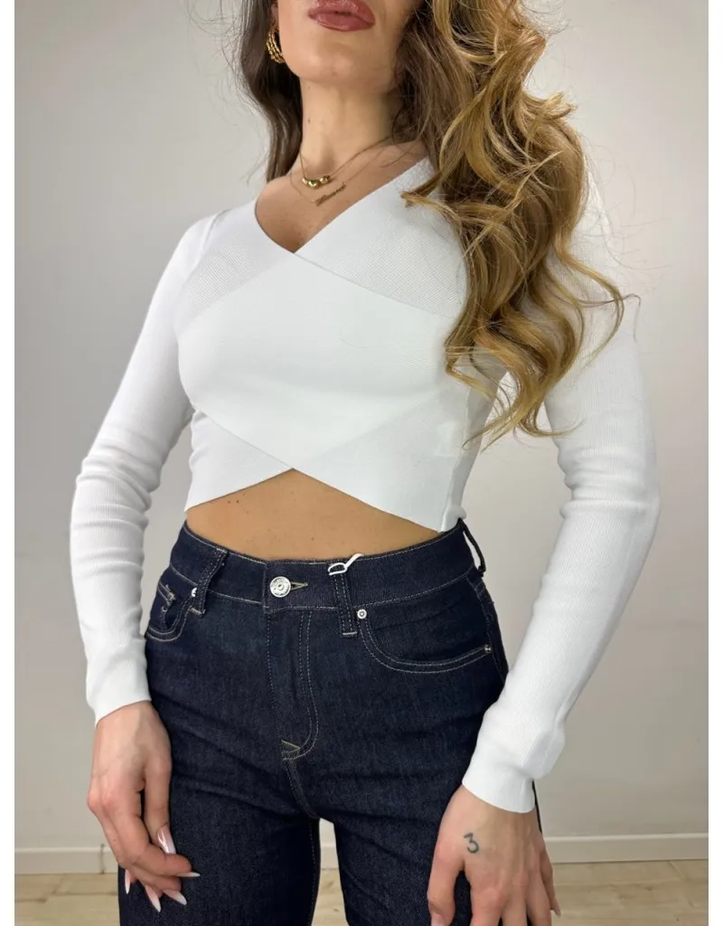 MAGLIA INCROCIATINA SUSY BIANCO