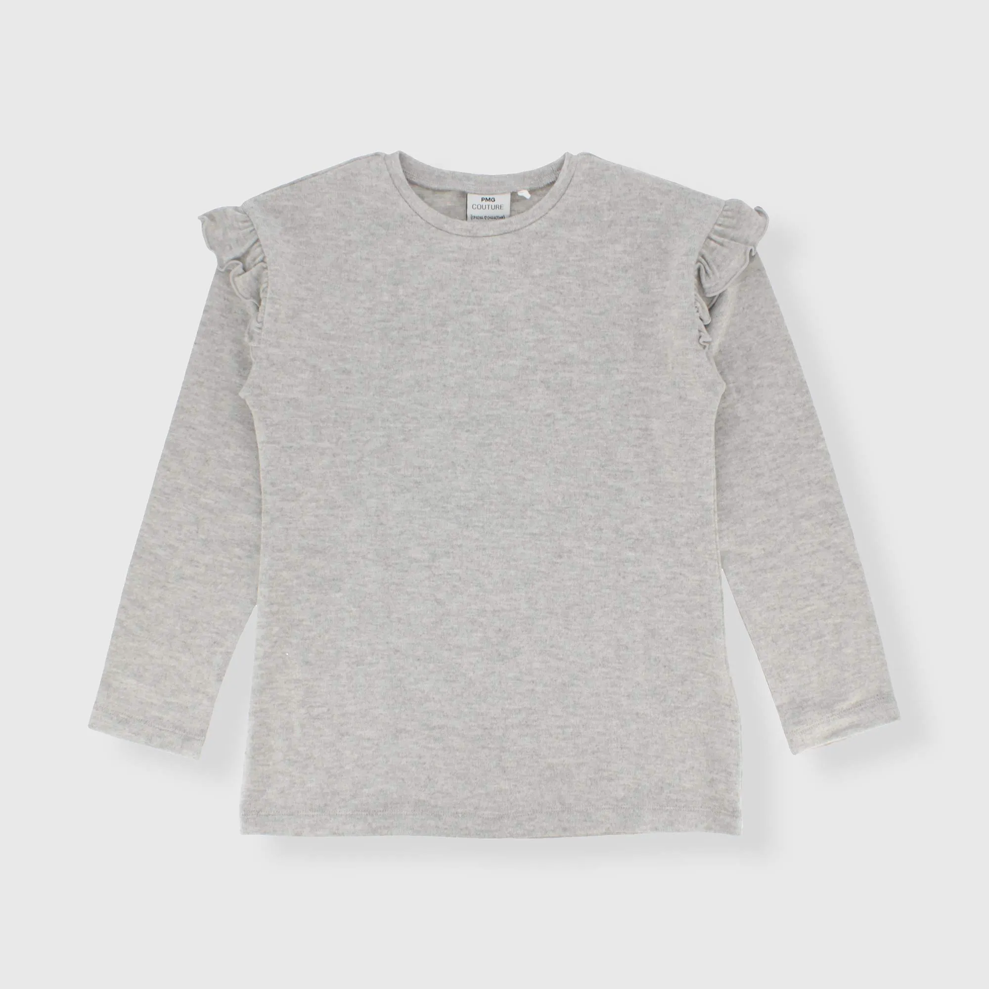 Maglietta soft touch da bambina, GRIGIO            