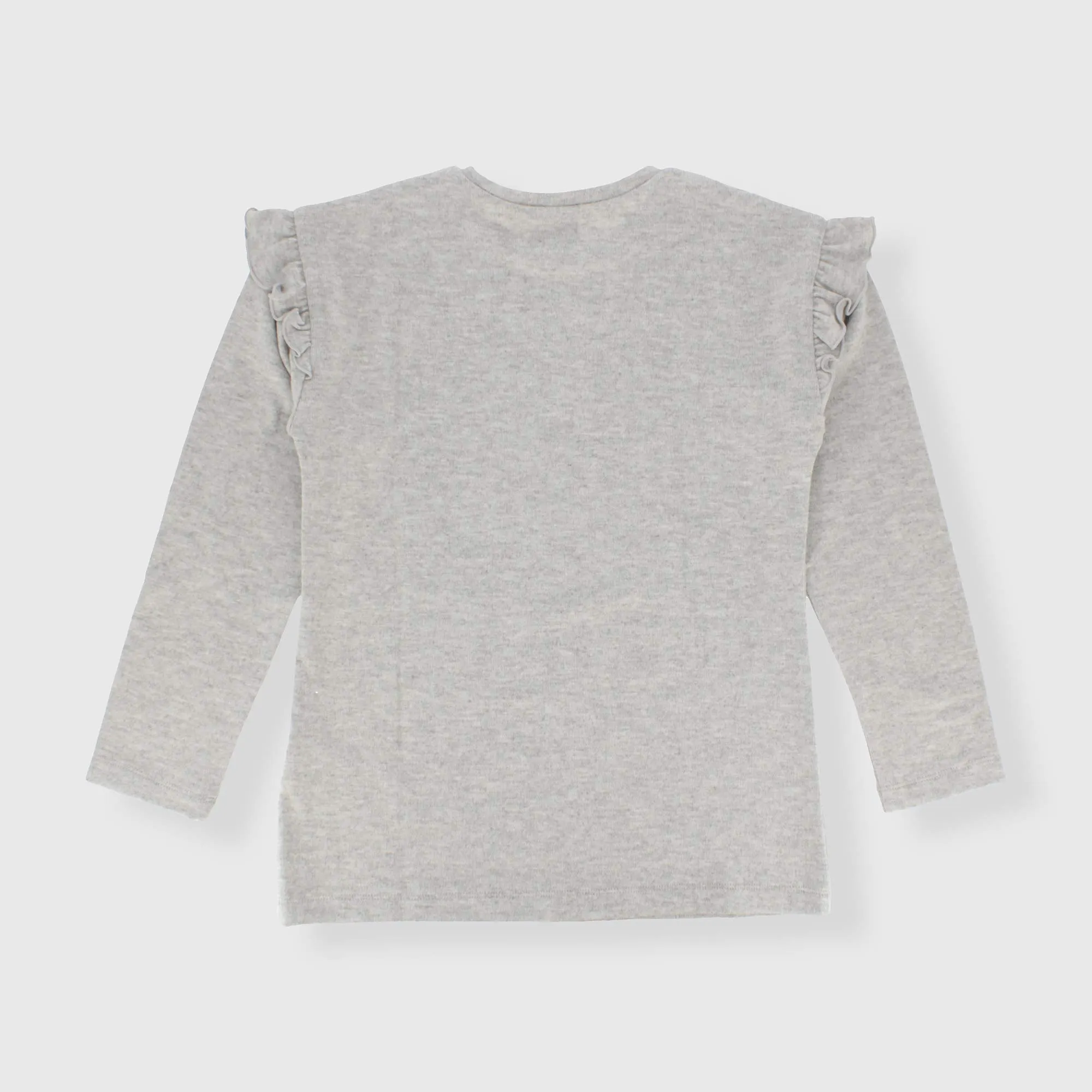 Maglietta soft touch da bambina, GRIGIO            