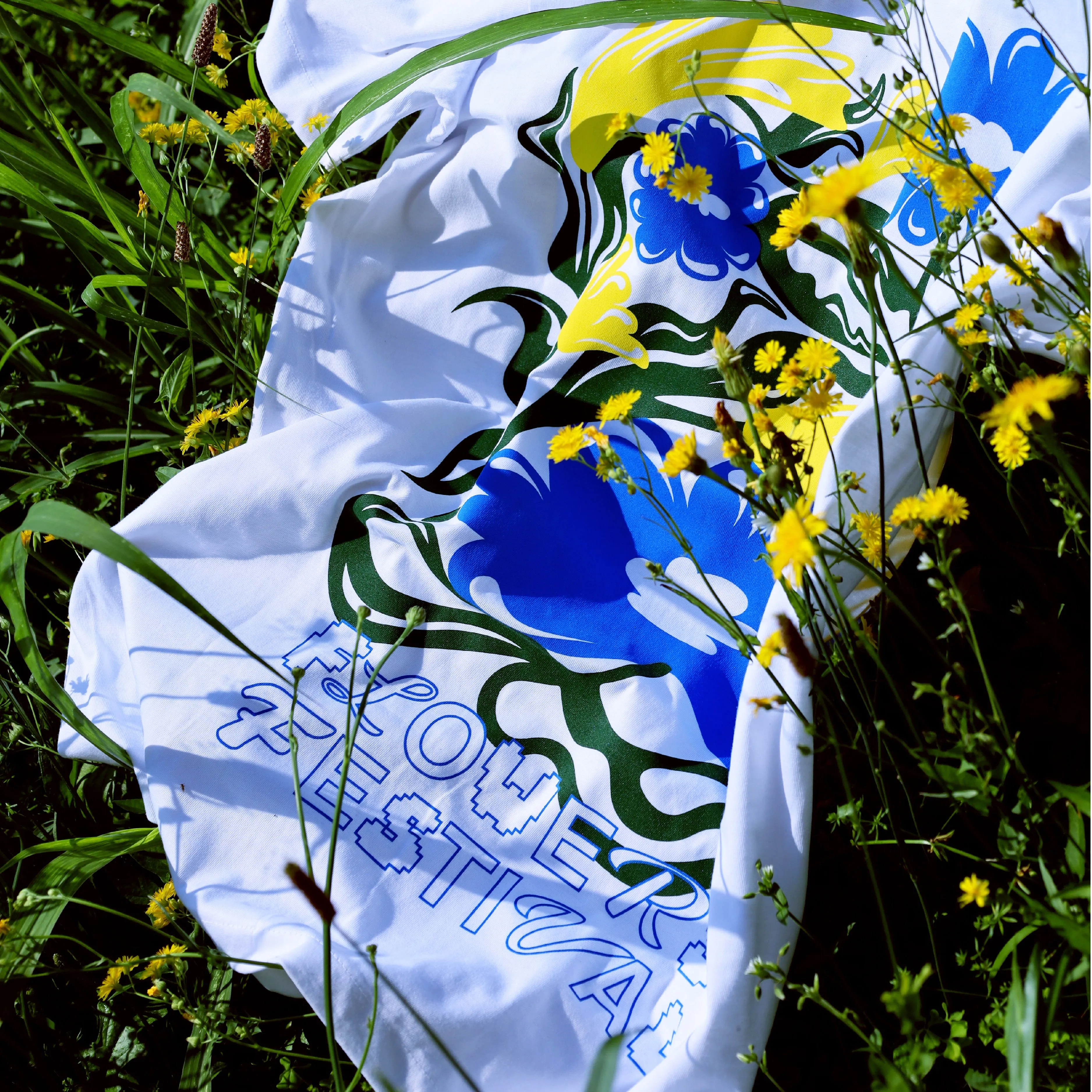 Maglietta Uomo Atipici X Flowers Festival 2023 Official Tee White