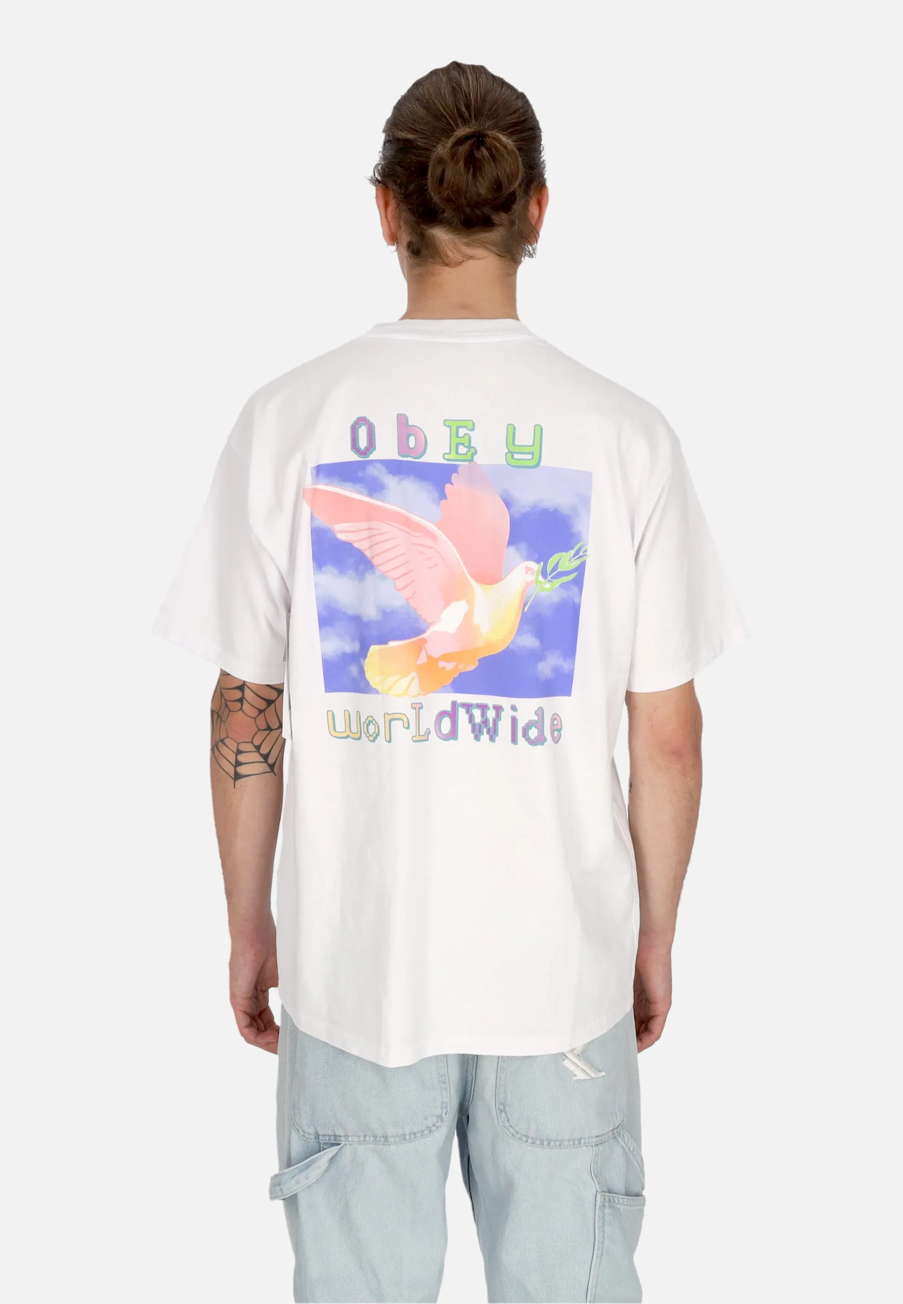 Maglietta Uomo Dove Of Peace Heavy Weight Classic Tee White