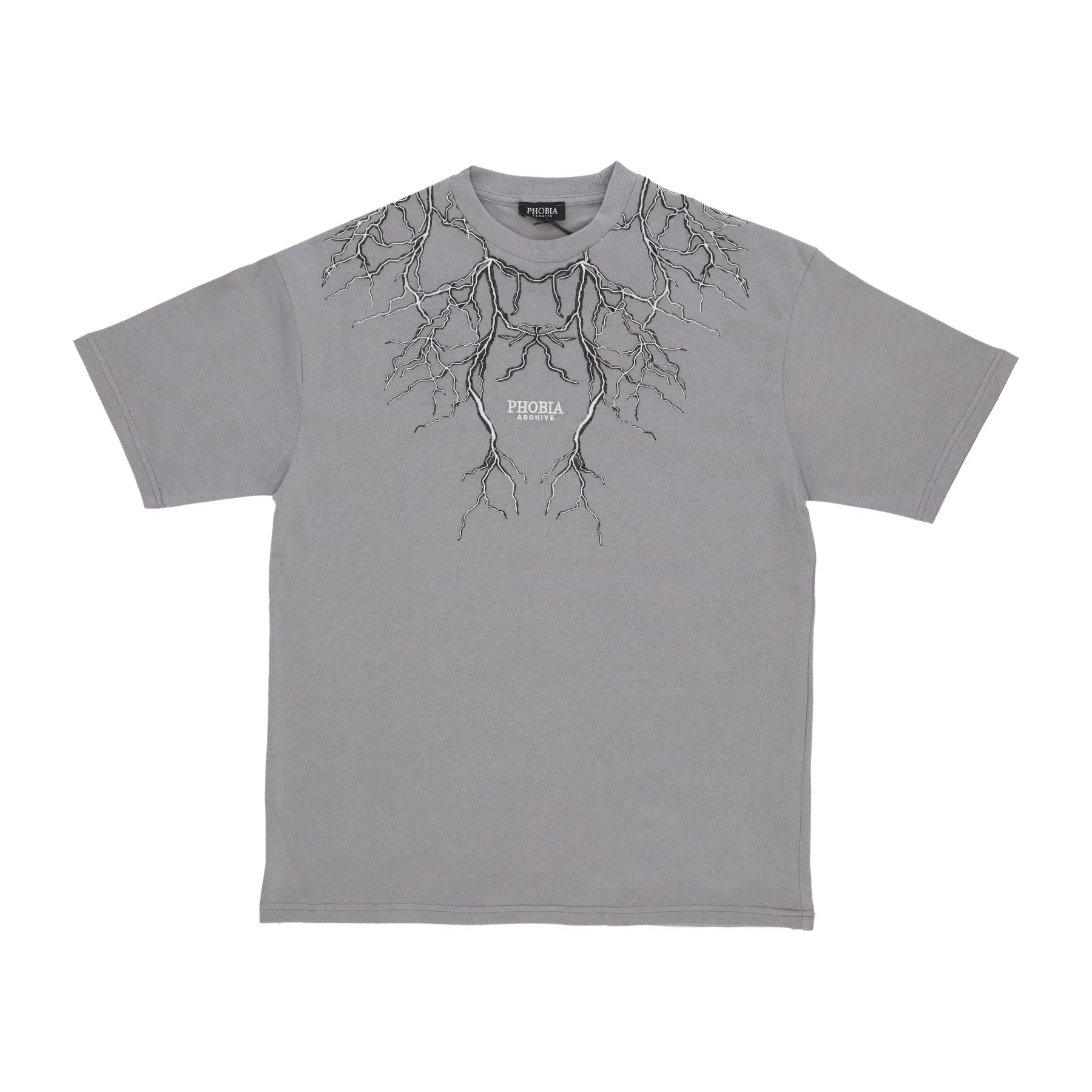 Maglietta Uomo Embroidery Lightning Tee Grey/white