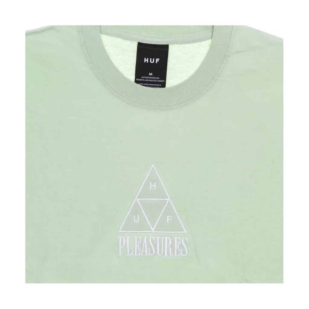 maglietta uomo huf dyed tee x pleasures GREEN