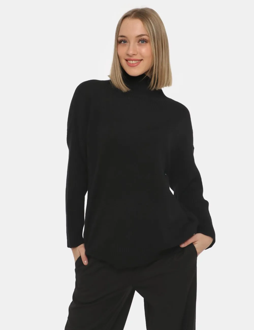 Maglione Maison du Cachemire dolcevita nero